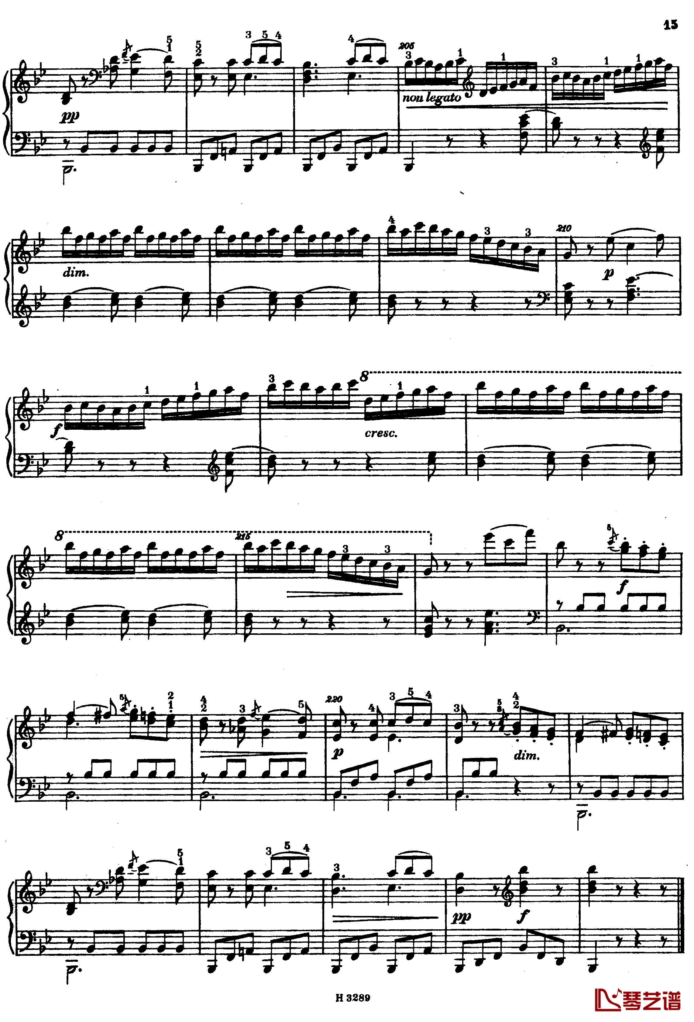 降B大调第八钢琴奏鸣曲Op.23钢琴谱-杜舍克15