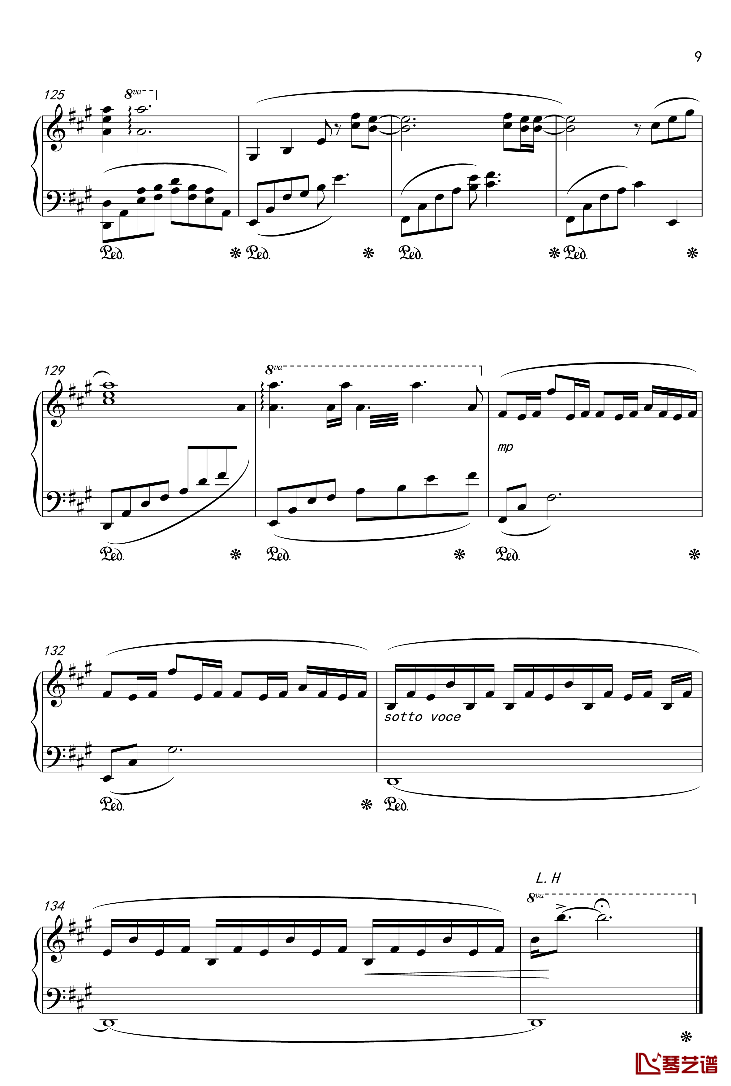 月夜に舞う恋の花-Piano Instrumental-钢琴谱-千の刃涛9