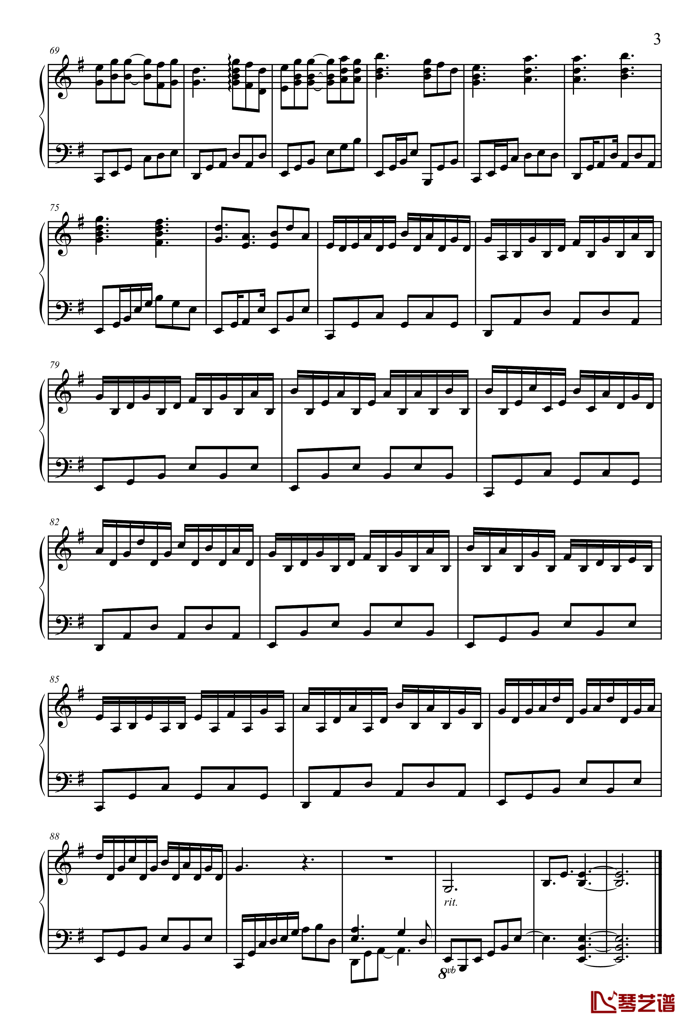 PIANO UC-NO.3钢琴谱-澤野弘之3