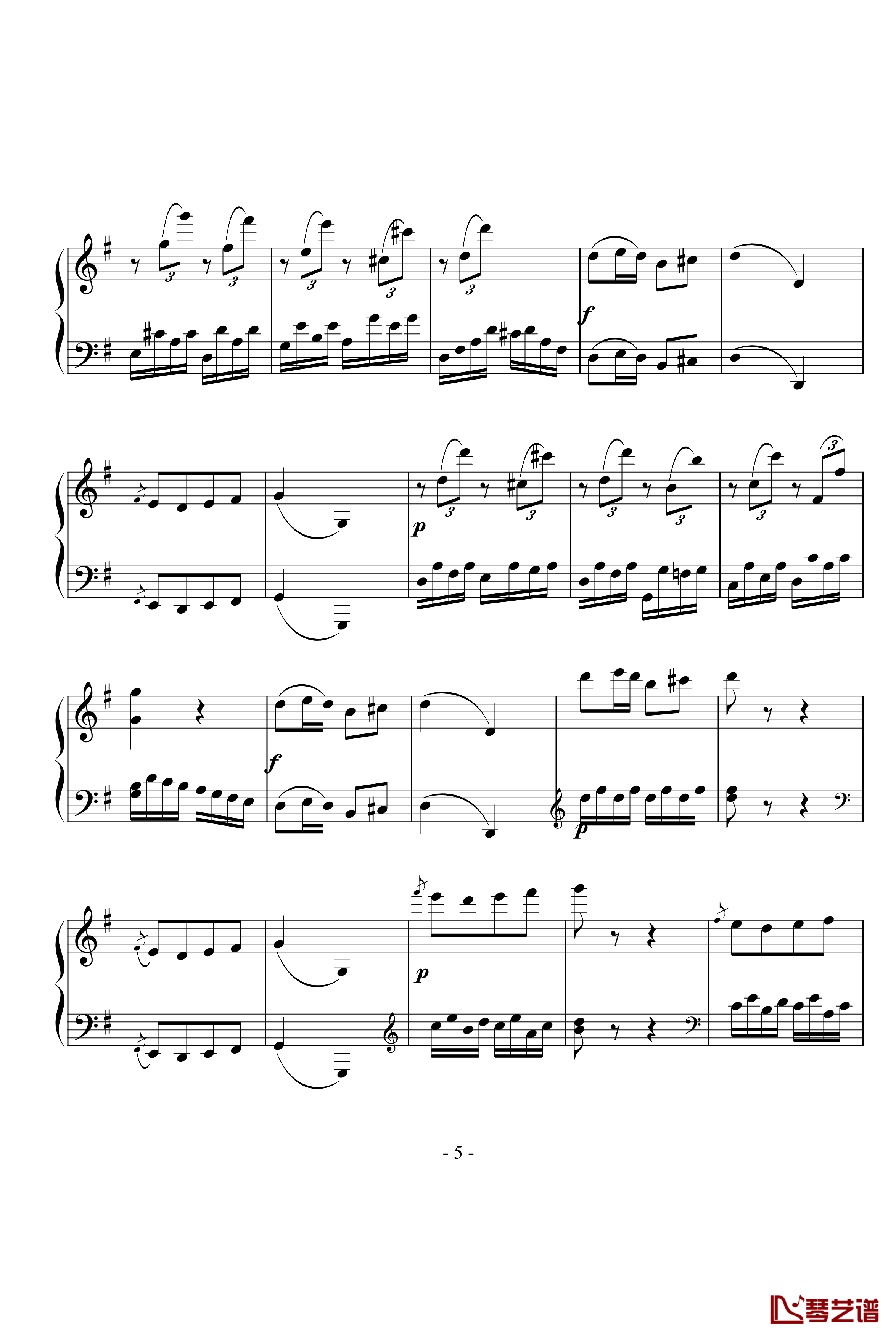 第25奏鸣曲第三乐章钢琴谱-贝多芬-beethoven5