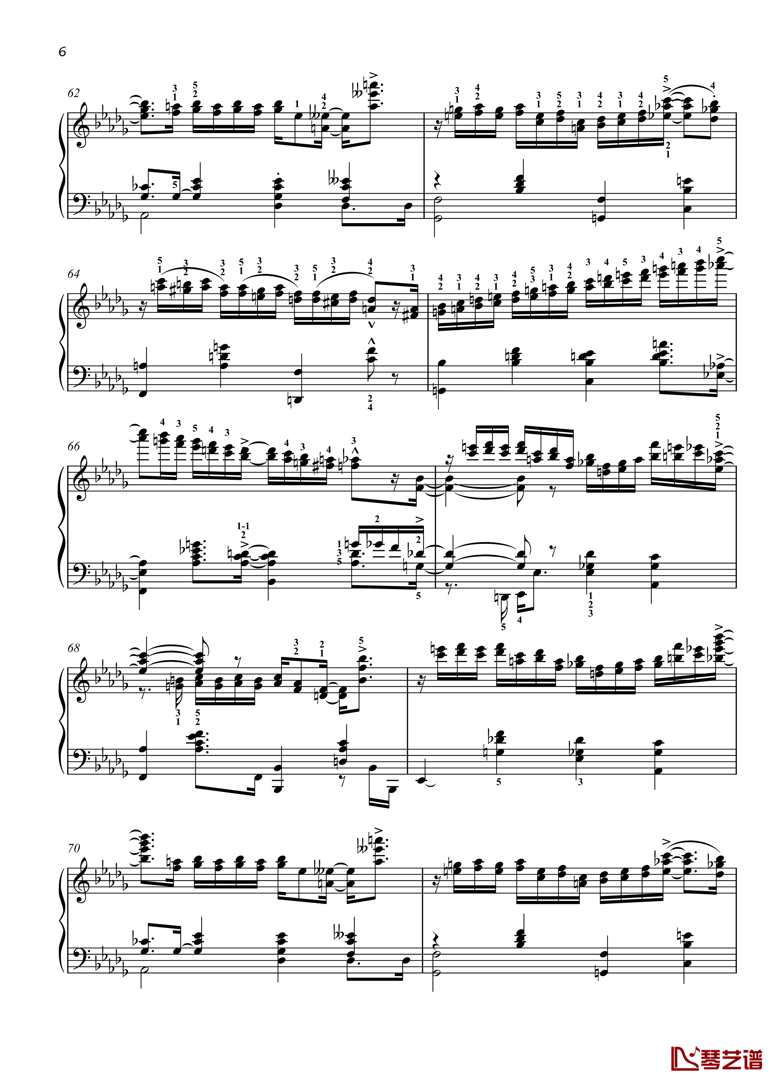 八首音乐会练习曲钢琴谱-Eight Concert ?tudes Op 40 - No. 7. Intermezzo. Allegretto-爵士-尼古拉·凯帕斯汀6