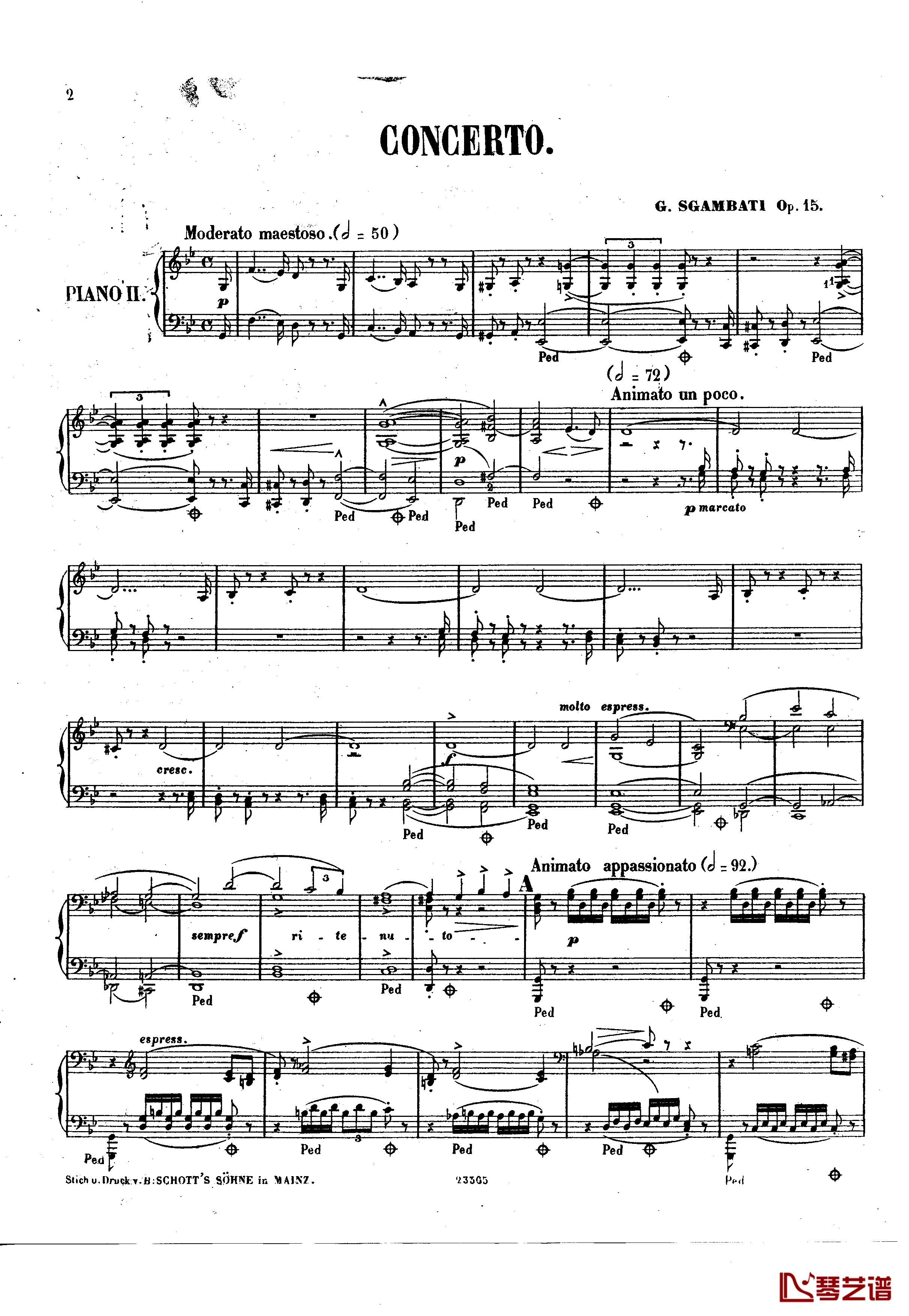 g小调钢琴协奏曲  Op.15钢琴谱-斯甘巴蒂2