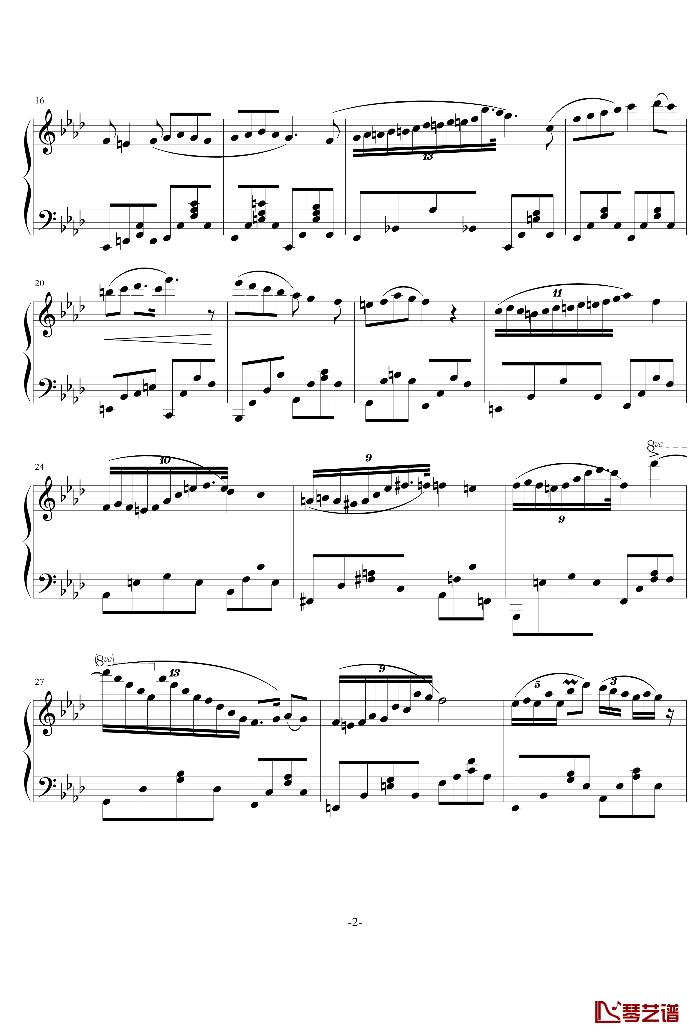 f小调夜曲钢琴谱-AlexLiu2