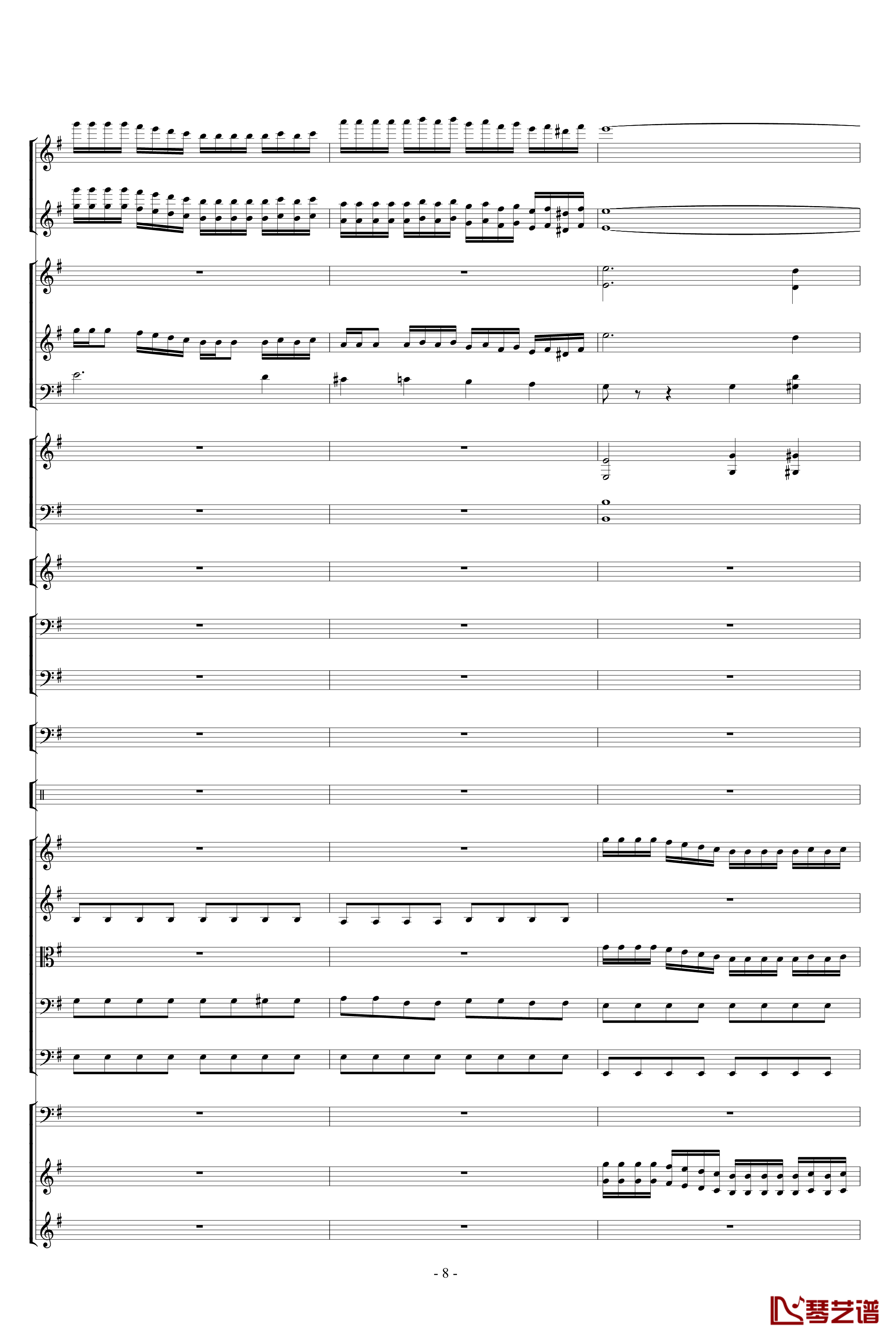 胡桃夹子组曲之进行曲钢琴谱-柴科夫斯基-Peter Ilyich Tchaikovsky8