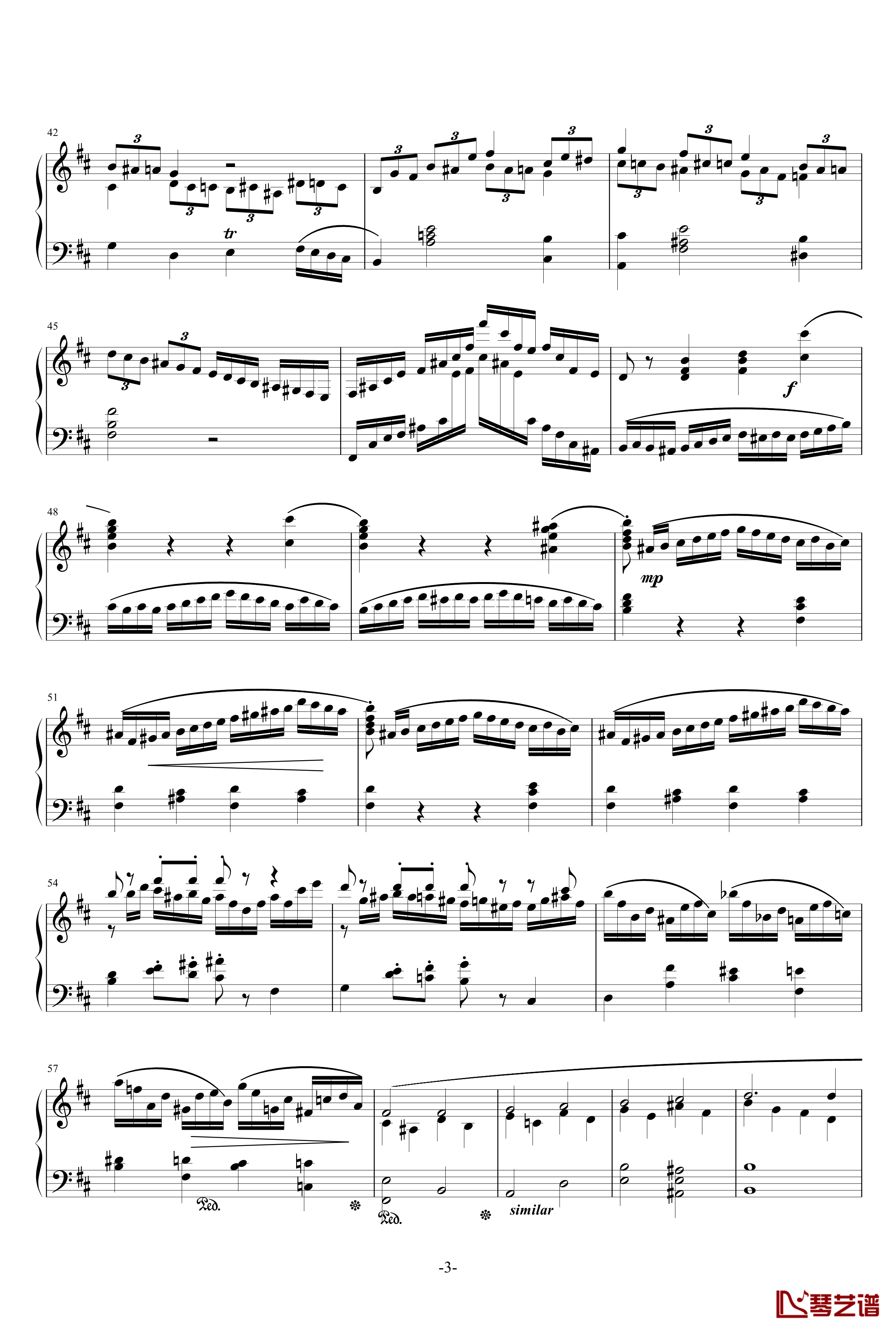 A大调奏鸣曲钢琴谱——第一乐章-乐之琴3