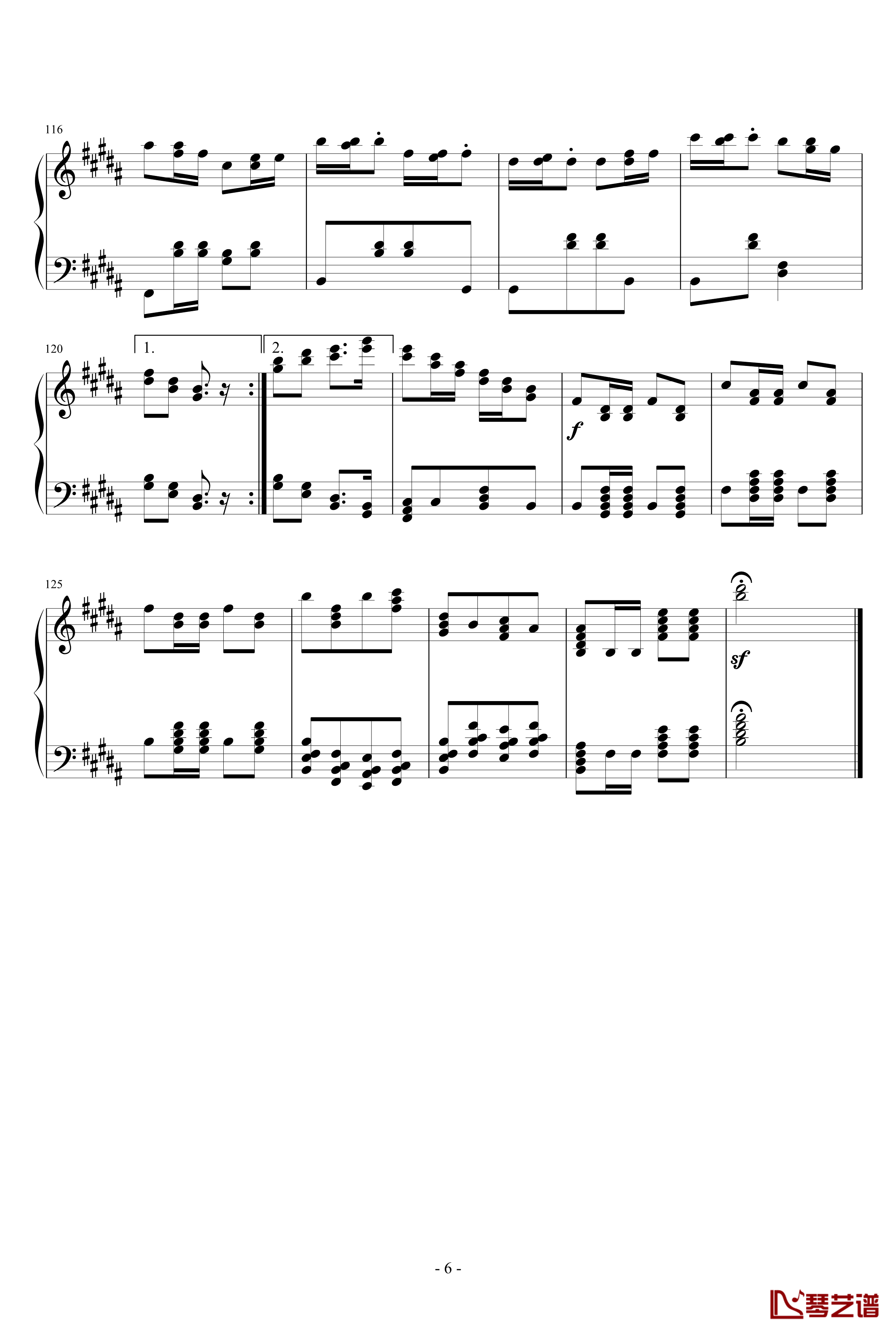 Tetris March钢琴谱-bamaf6