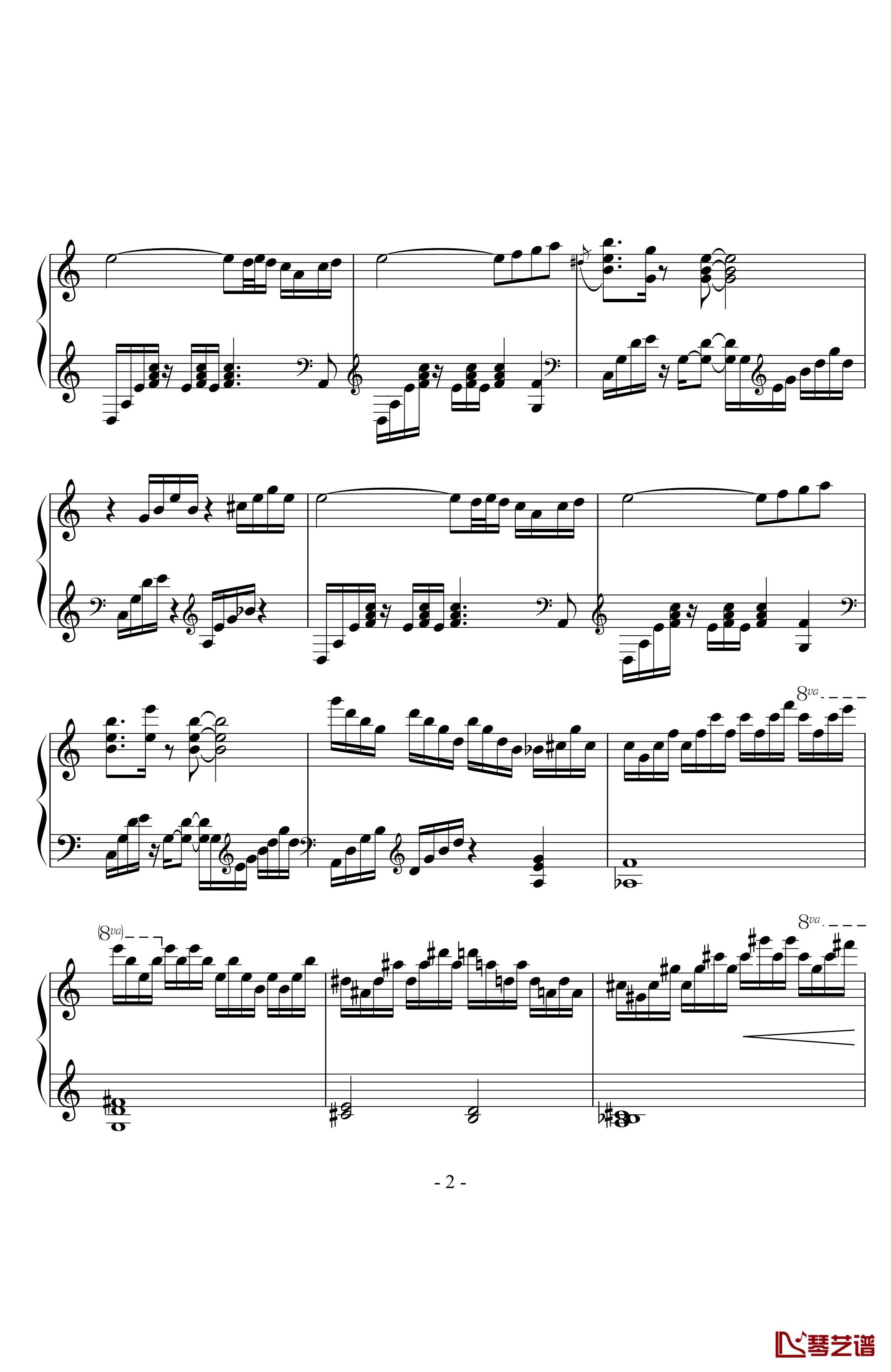 f钢琴谱-solo-松下奈绪2