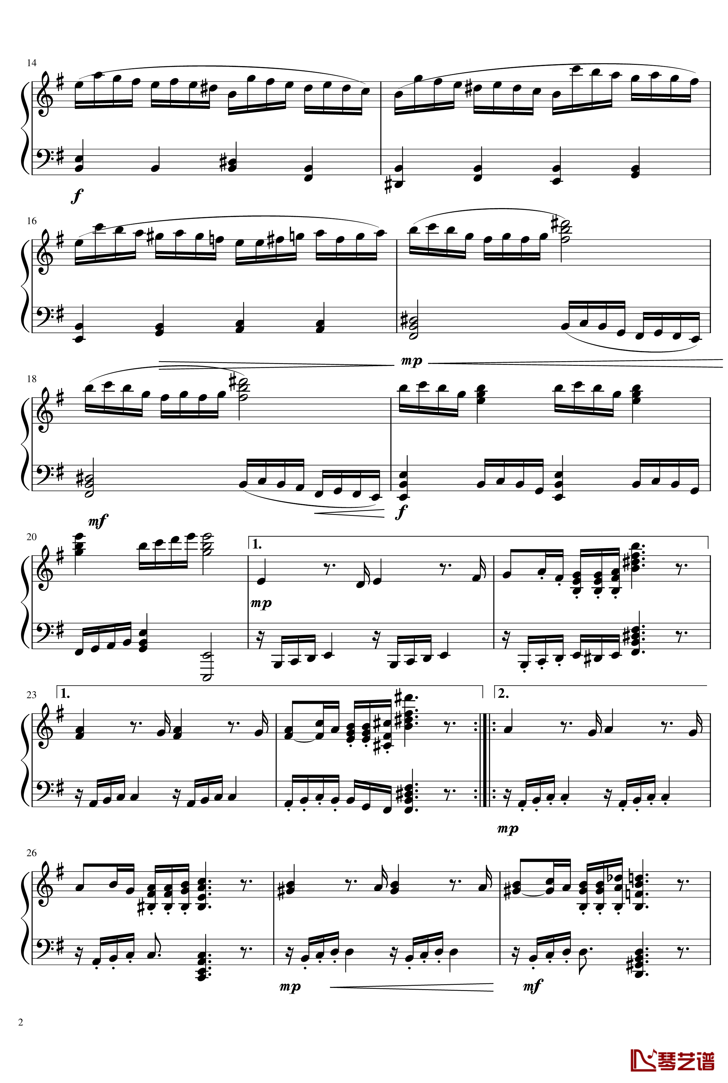 E小调第一钢琴奏鸣曲钢琴谱-一个世纪2