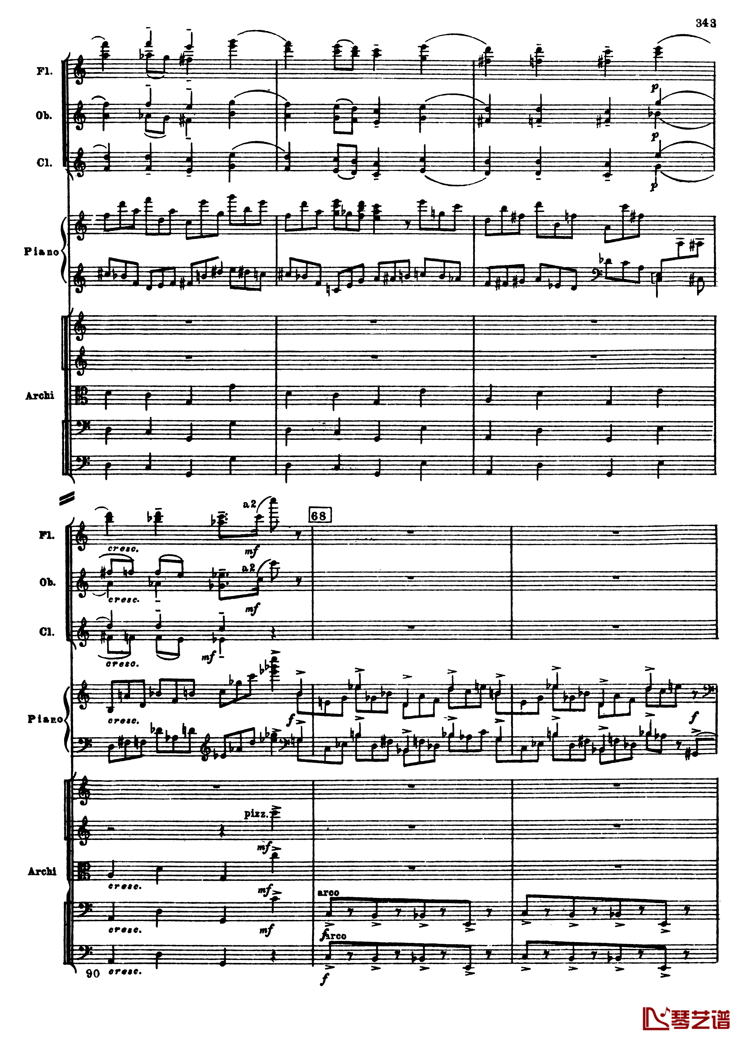普罗科菲耶夫第三钢琴协奏曲钢琴谱-总谱-普罗科非耶夫75