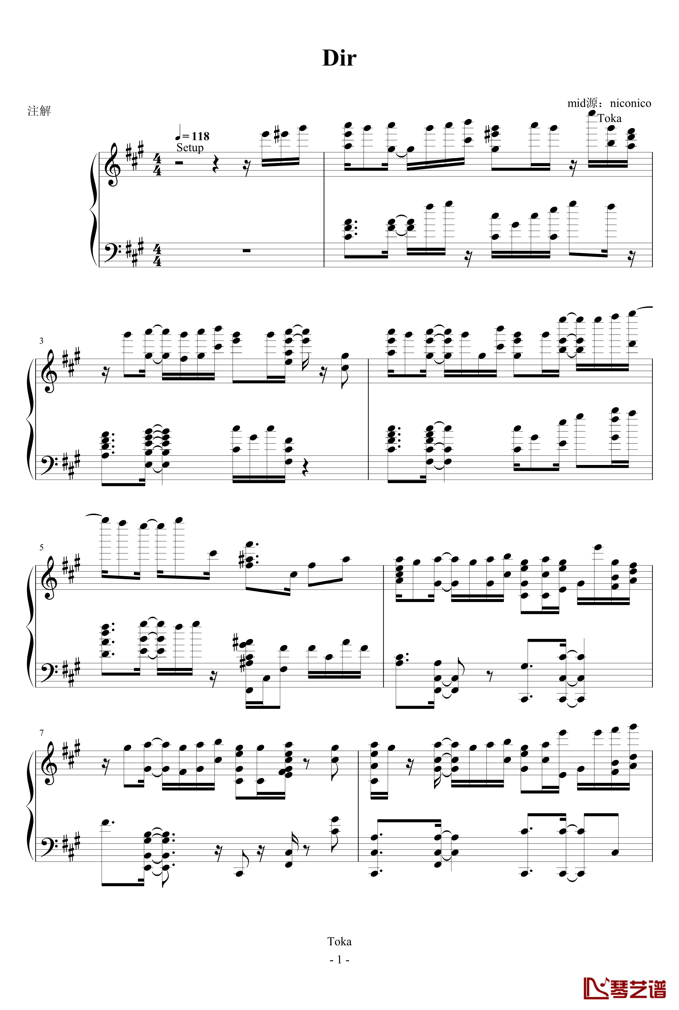 海猫BGM钢琴谱-Dir-海猫鸣泣之时1