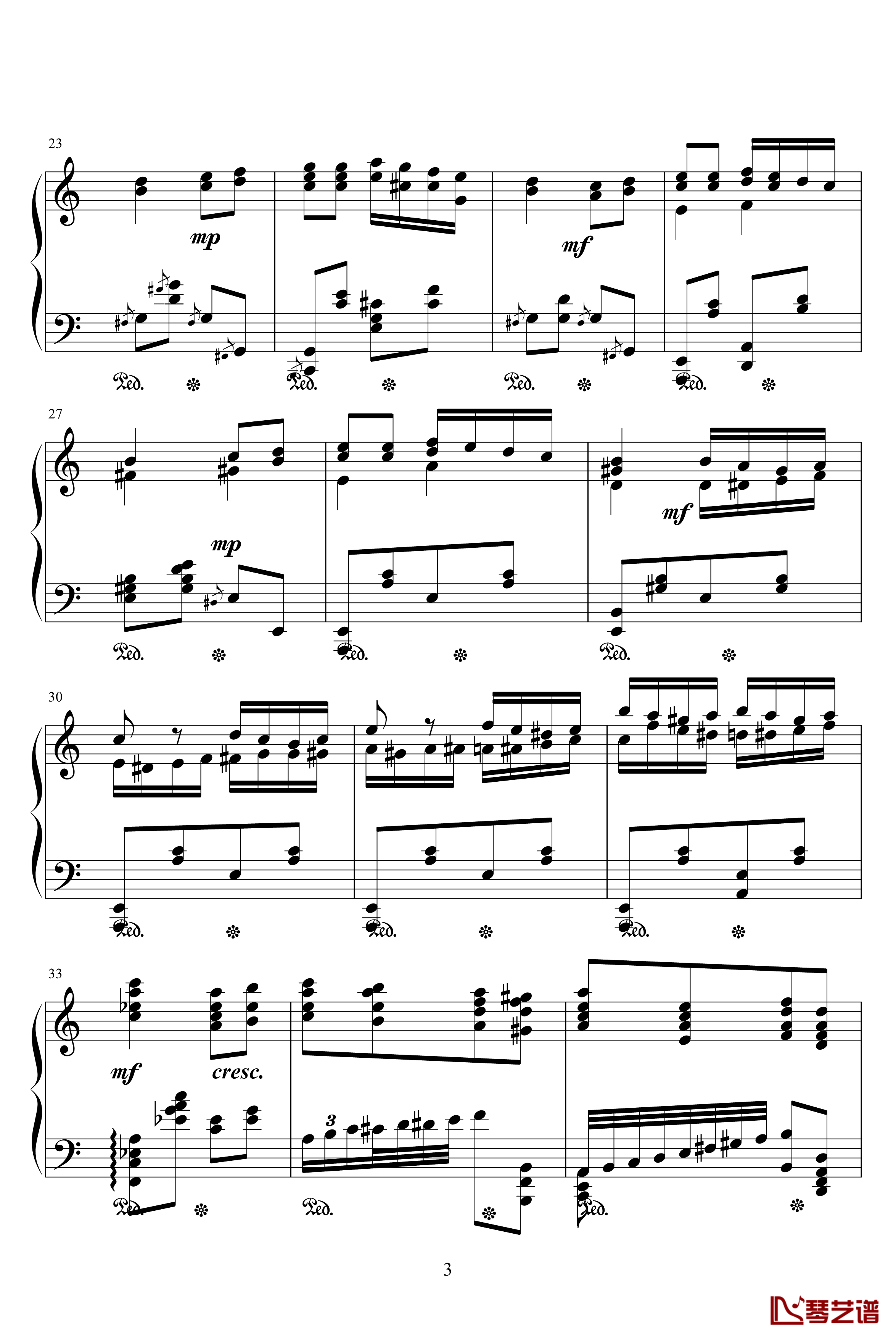 土耳其进行曲钢琴谱-原版-莫扎特-瓦洛多斯3