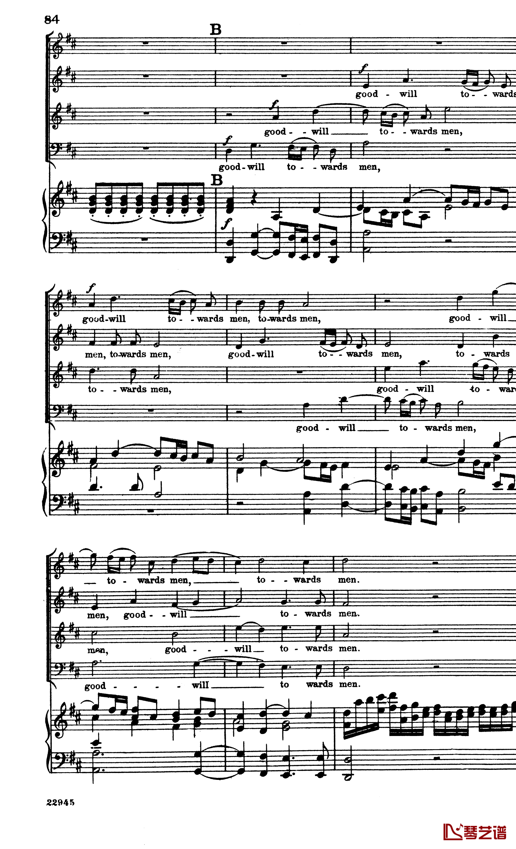 Glory to God in the highest钢琴谱-Handel3