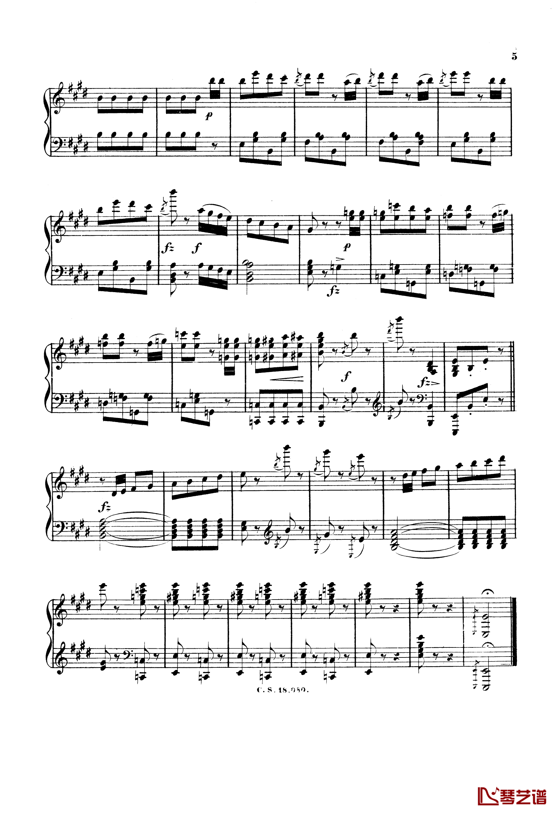 小约翰 斯特劳斯   游览列车快速波尔卡     Op.281-约翰·斯特劳斯-钢琴谱5