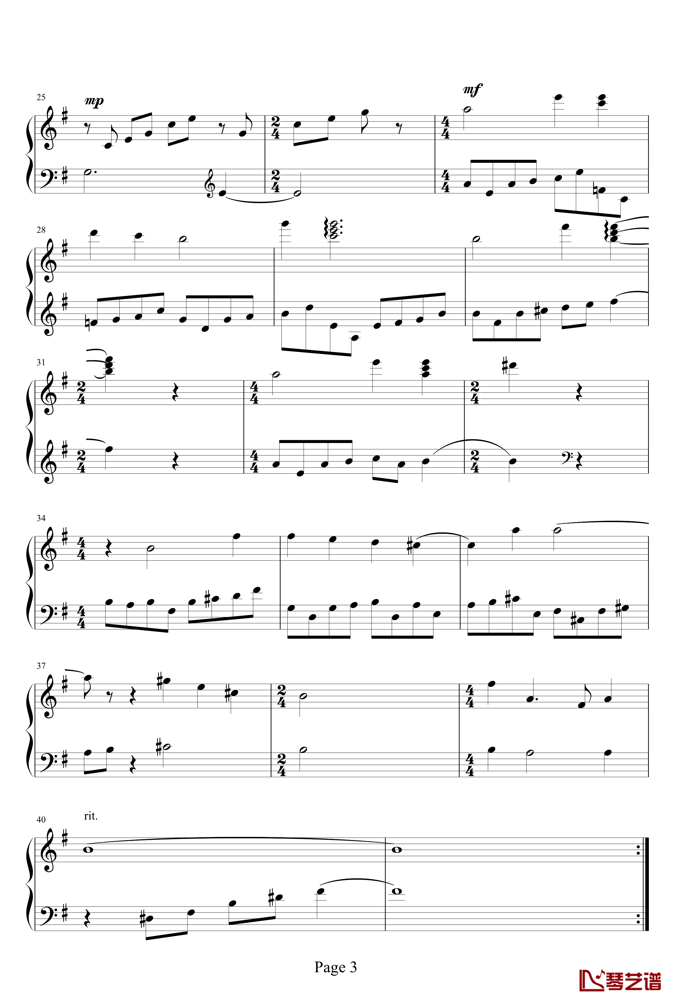 最终幻想10开场曲钢琴谱-官方版-最终幻想3