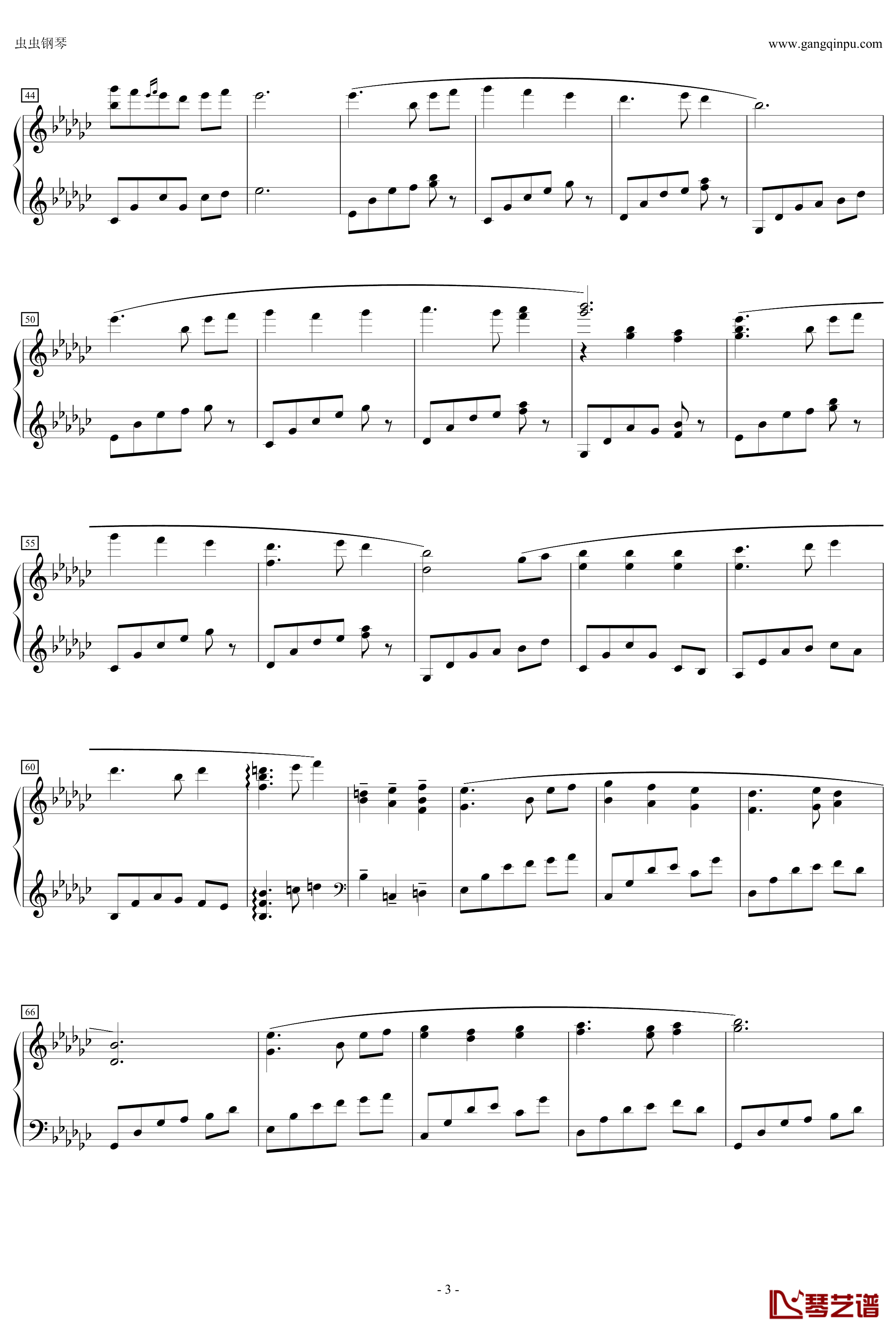 最终幻想10片尾曲钢琴谱-最终幻想3