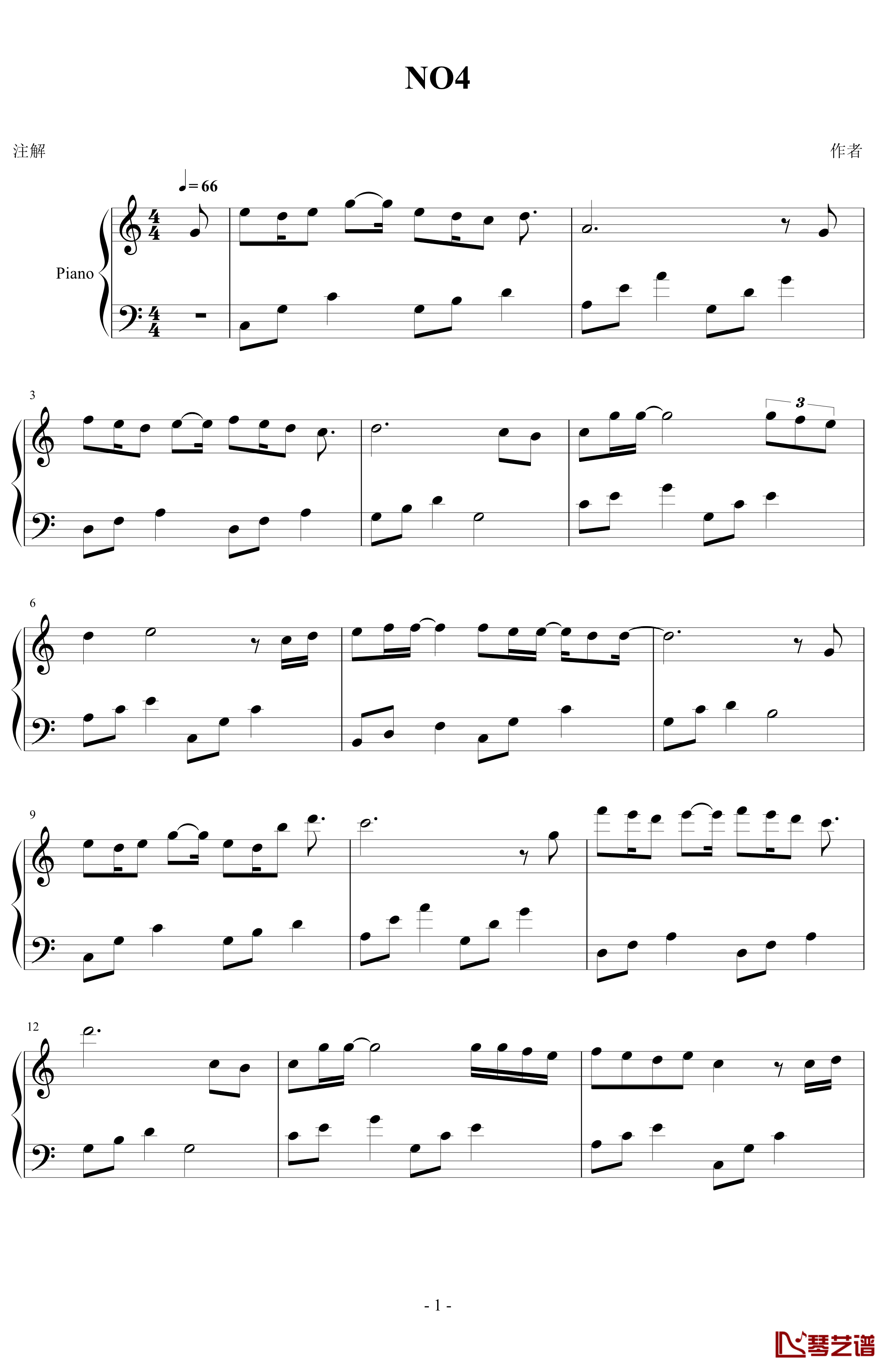 No.4钢琴谱-王小特1