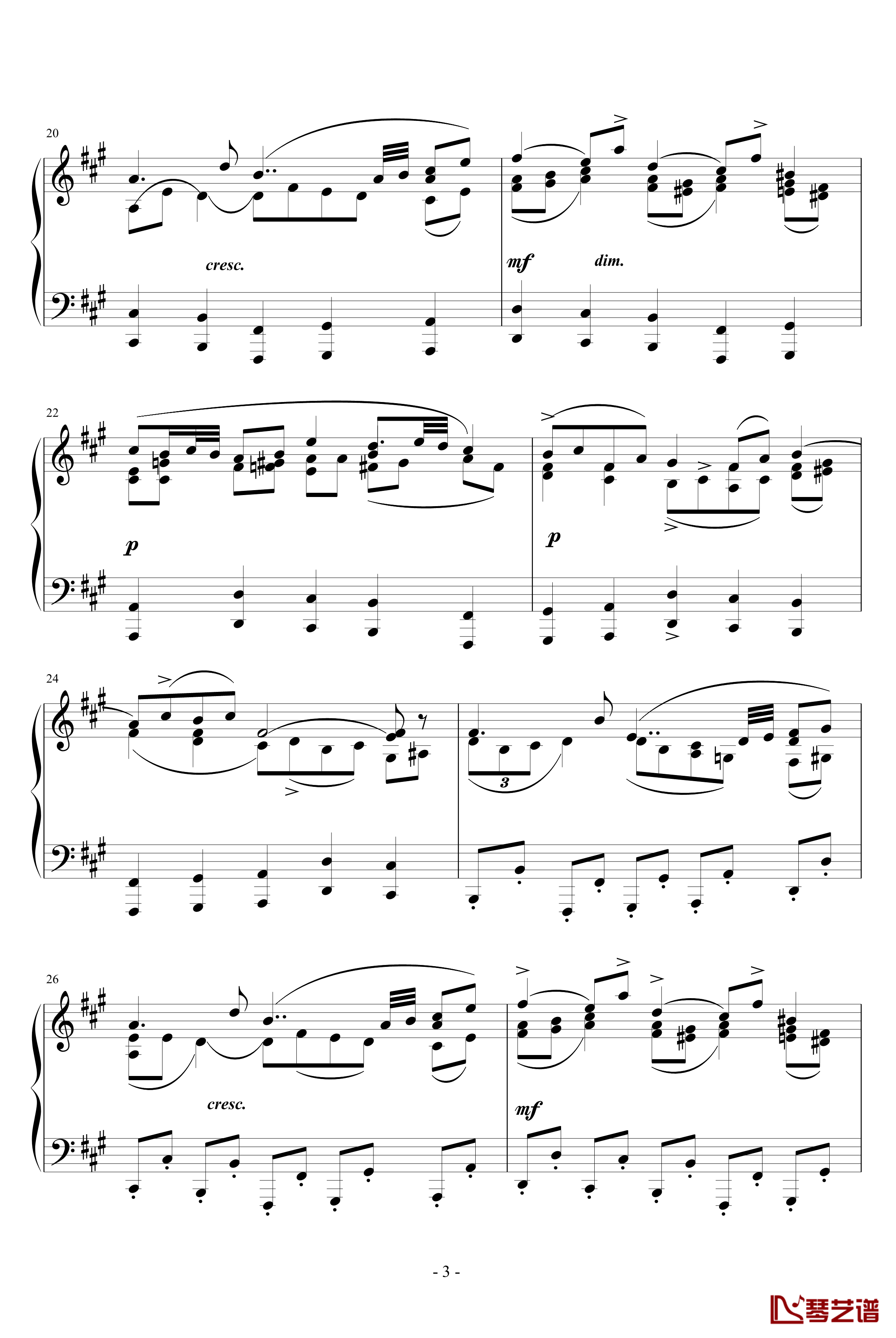 固定低音钢琴谱-阿连斯基3