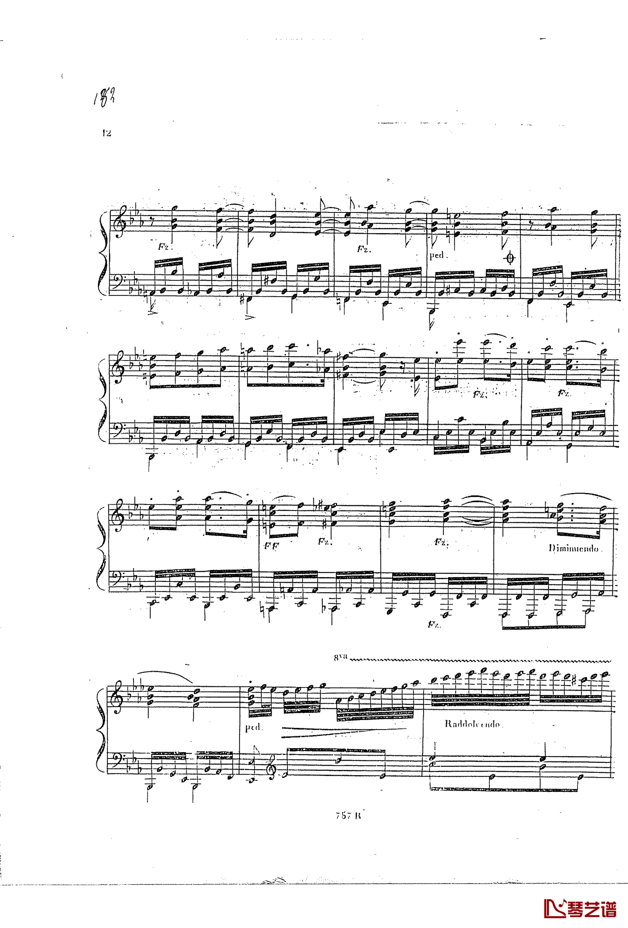 on an original theme钢琴谱-车尔尼-Czerny-Carl Czerny Op.42 No.611