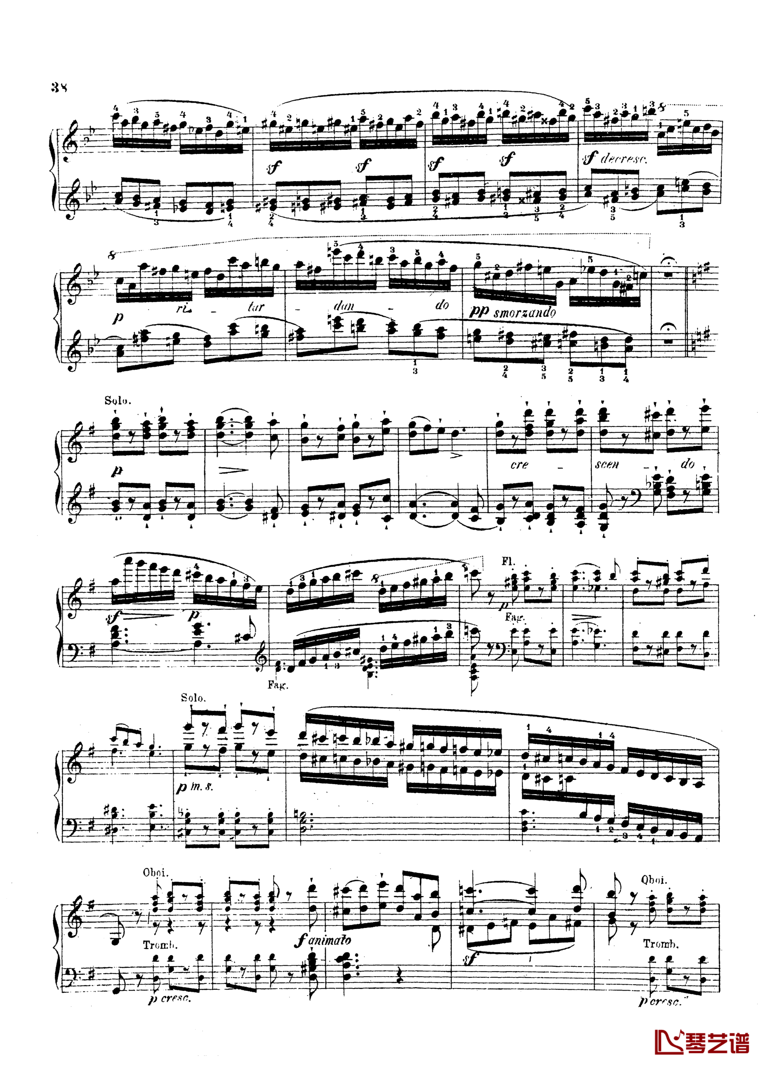 g小调第三钢琴协奏曲Op.58钢琴谱-莫谢莱斯37