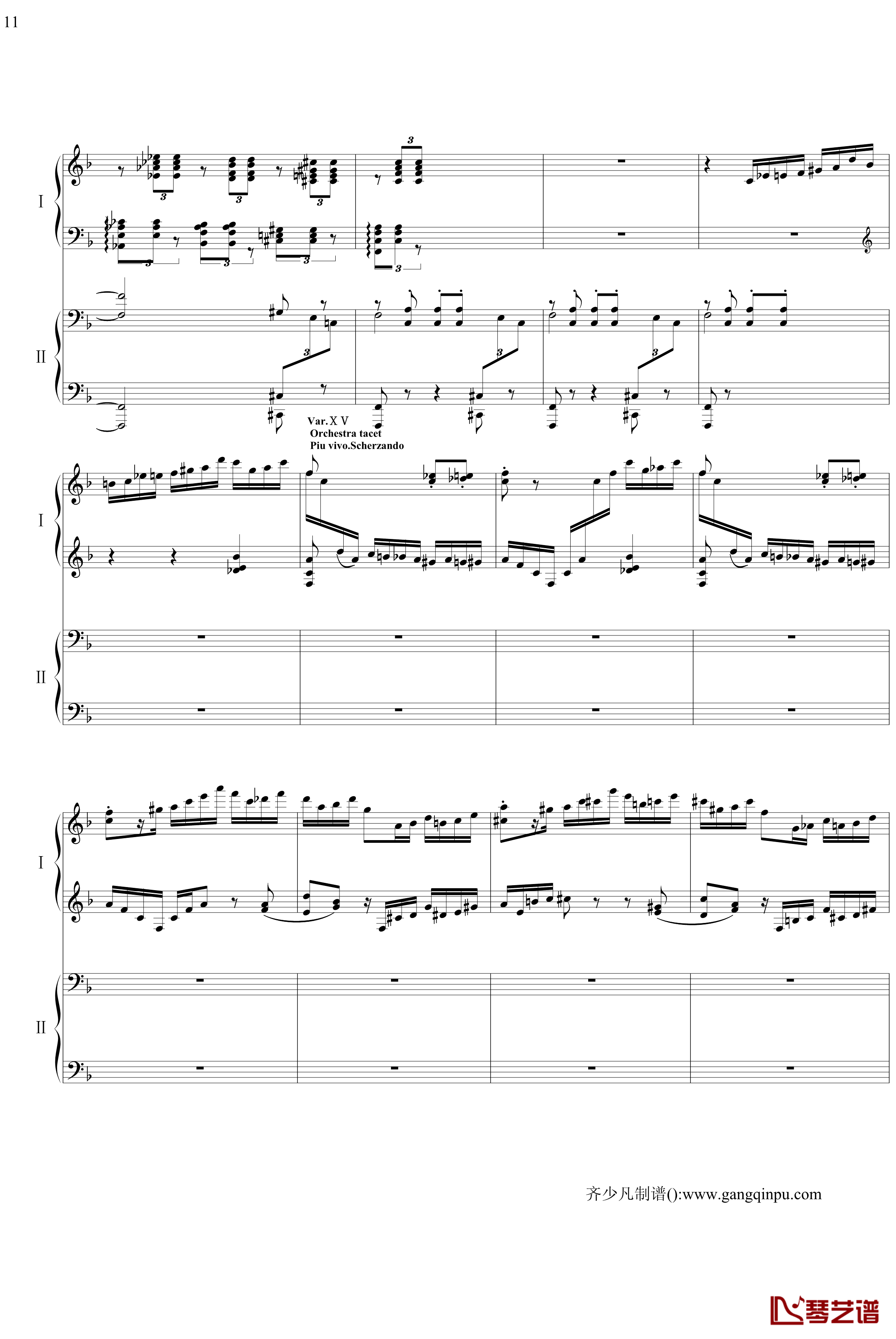 帕格尼尼主题狂想曲钢琴谱-11~18变奏-拉赫马尼若夫11