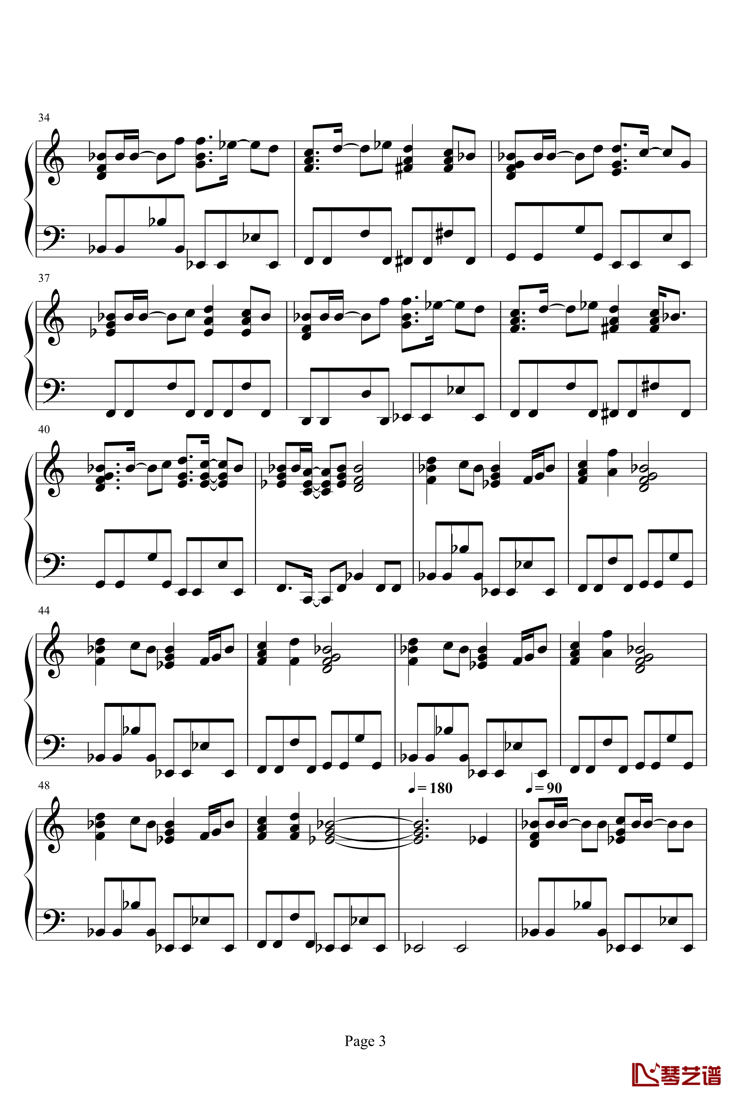 世界上唯一的花钢琴谱-钢琴版-女子十二乐坊3