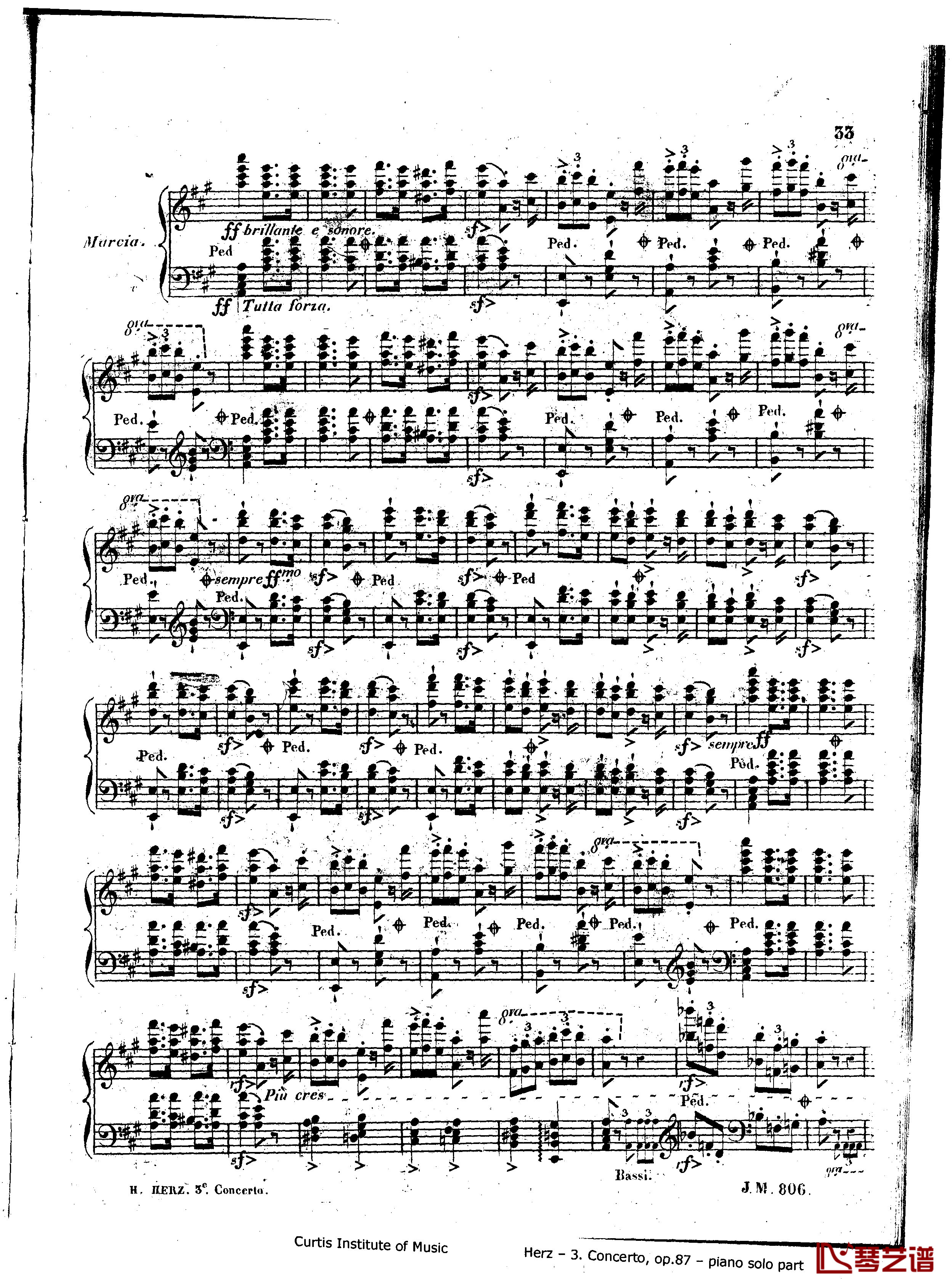 d小调第三钢琴协奏曲Op.87钢琴谱-赫尔兹33