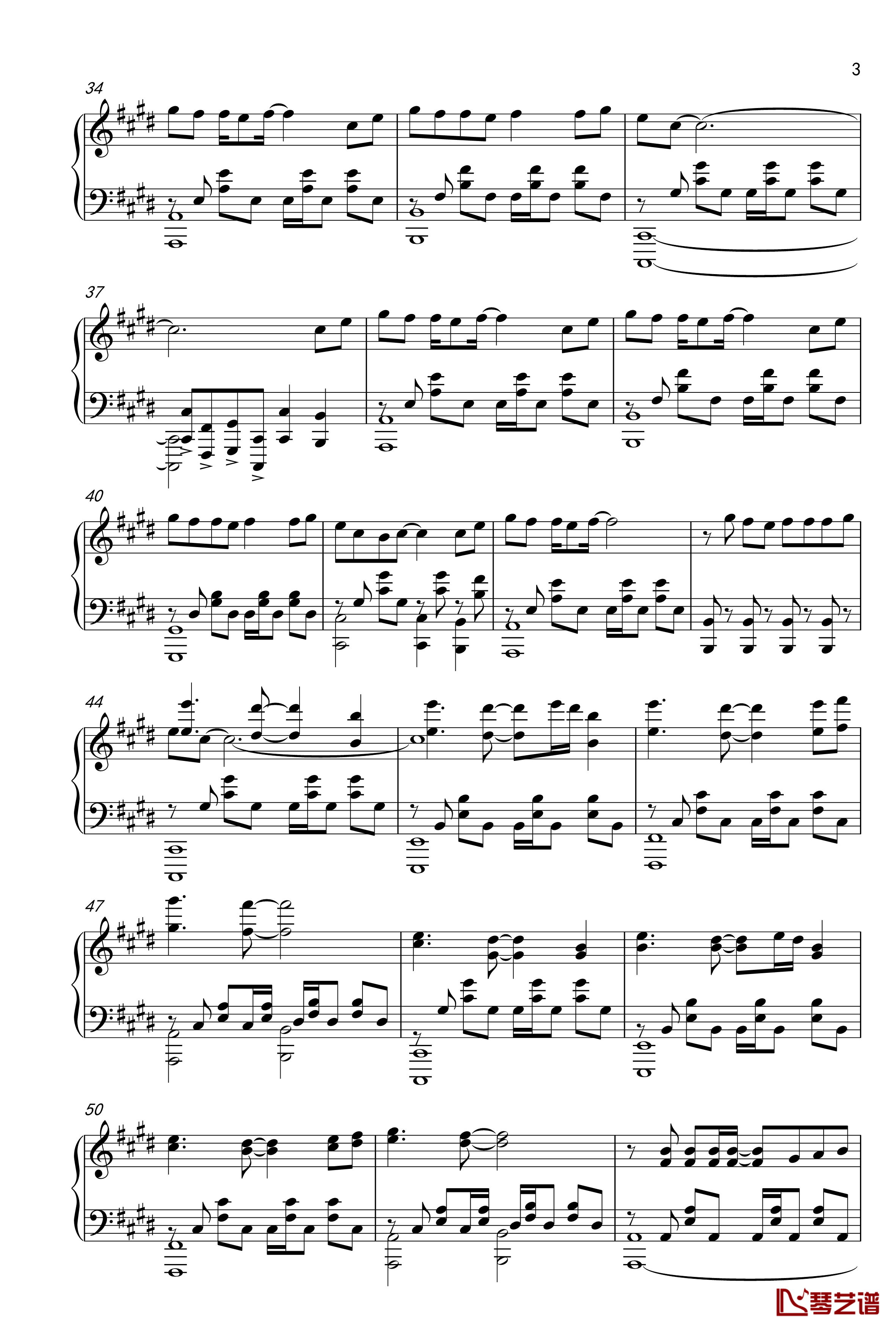 OVERLAP 钢琴谱-《游戏王》第一部190-224话OP-游戏王3