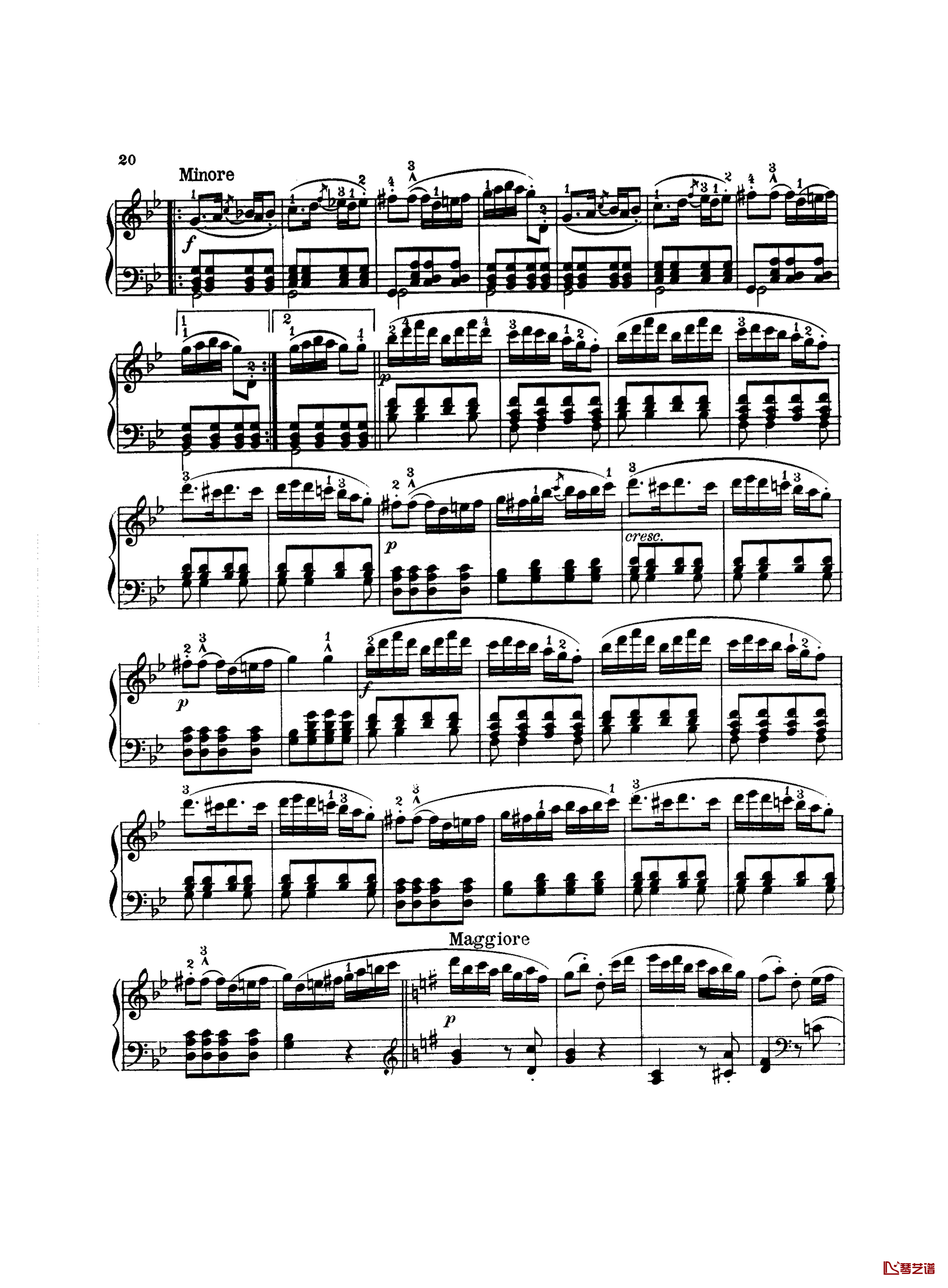 吉普赛回旋曲钢琴谱-带指法版-海顿5
