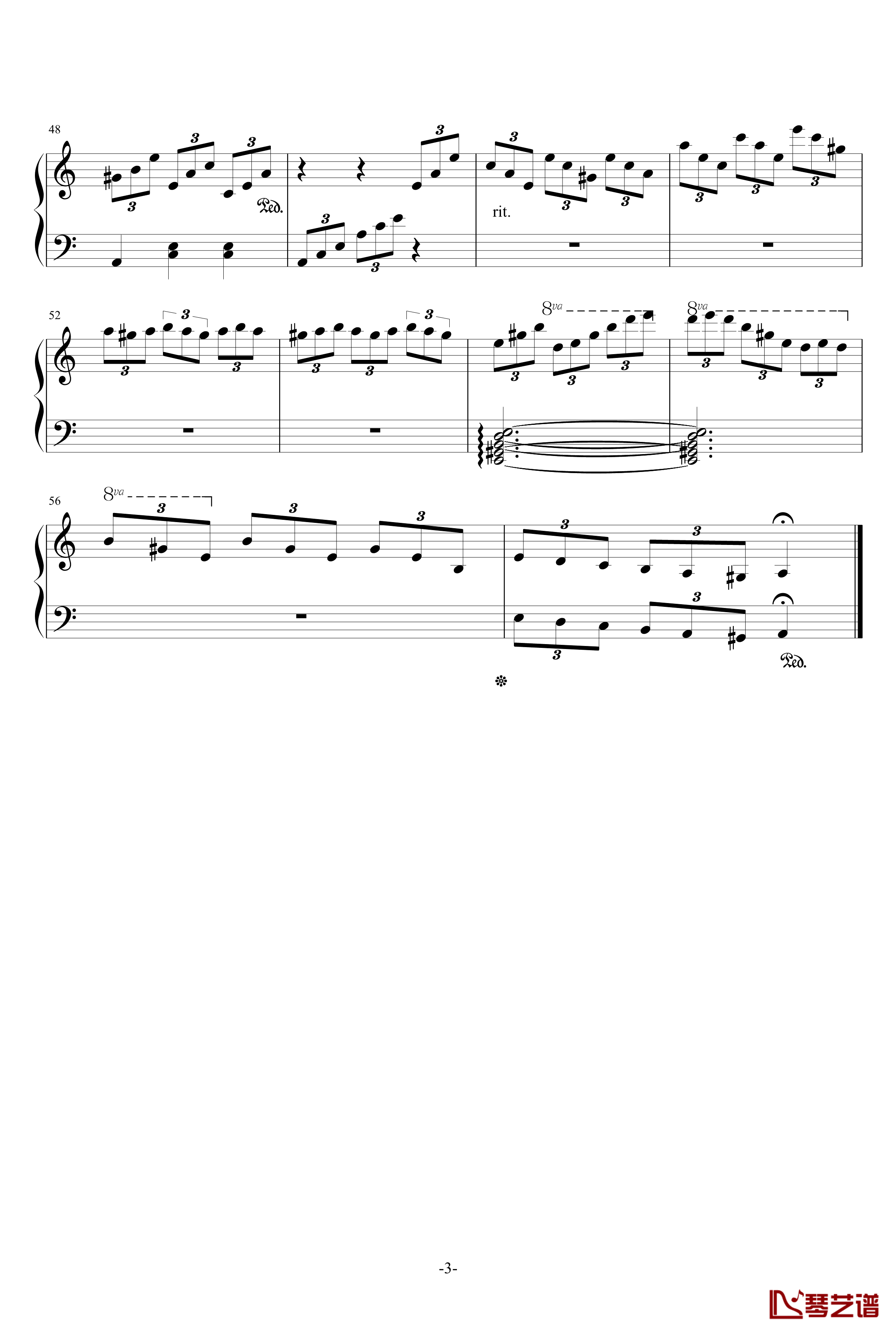 圆舞曲钢琴谱-straightforward3
