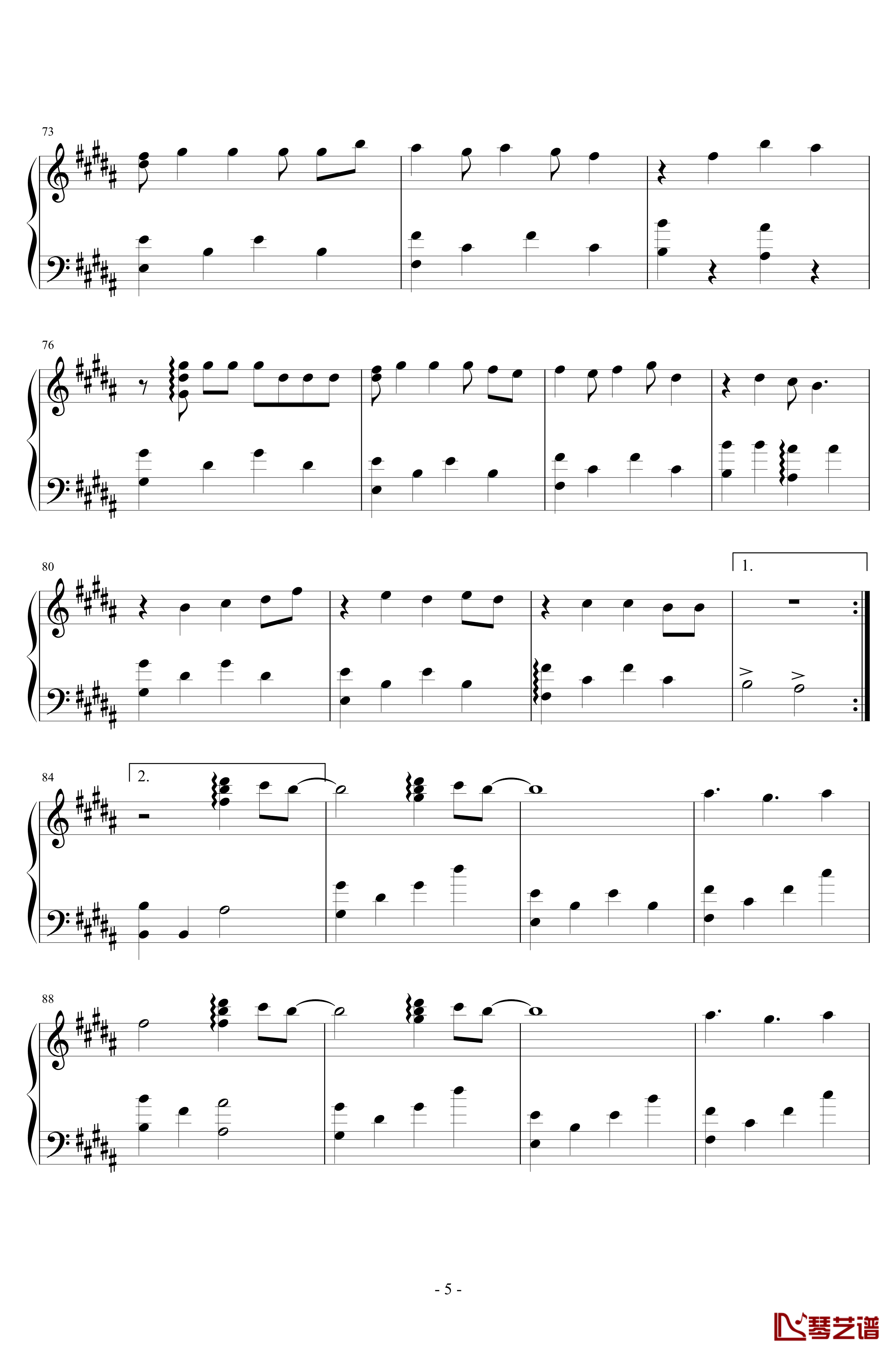 A Song for XX钢琴谱-滨崎步5