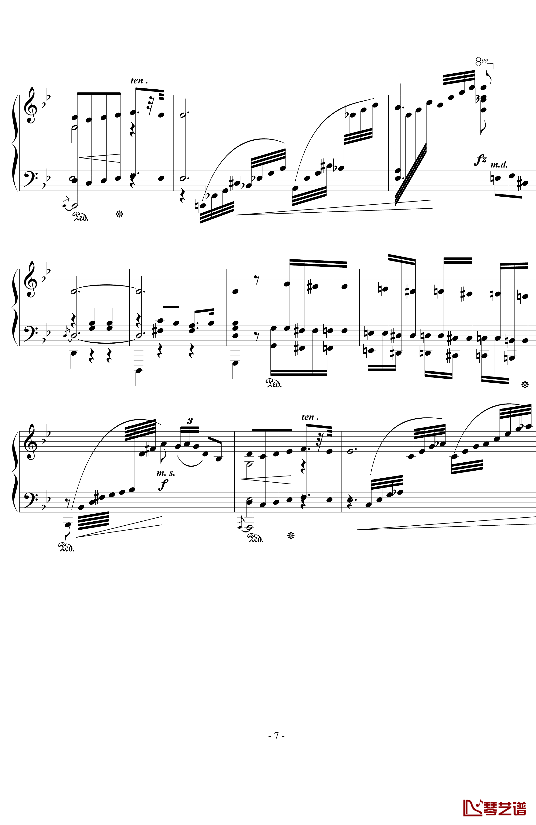 船歌钢琴谱-西贝柳斯Op.24  No.10-西贝柳斯7