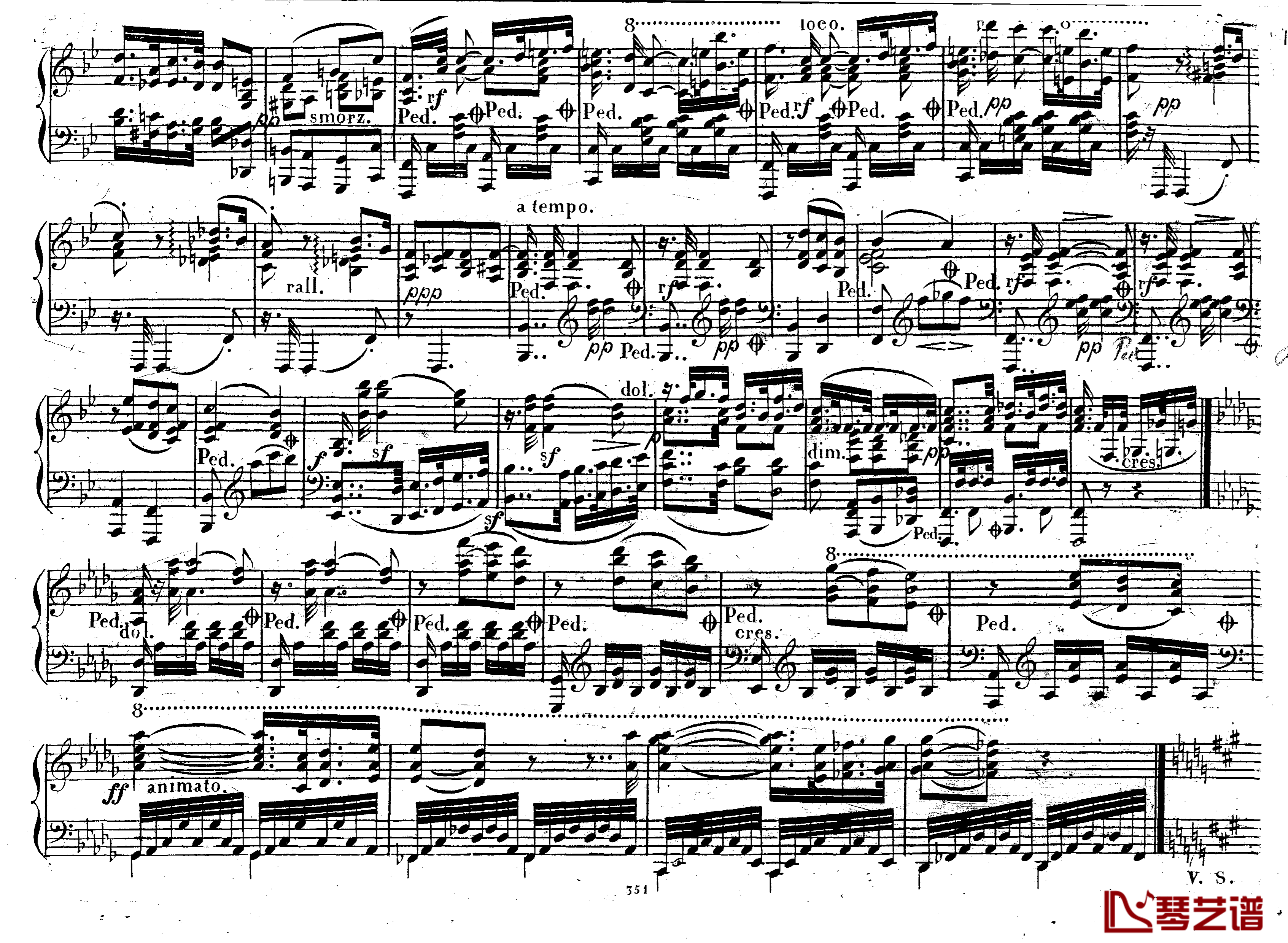 降E大调第八钢琴奏鸣曲 Op.144钢琴谱-车尔尼-Czerny10