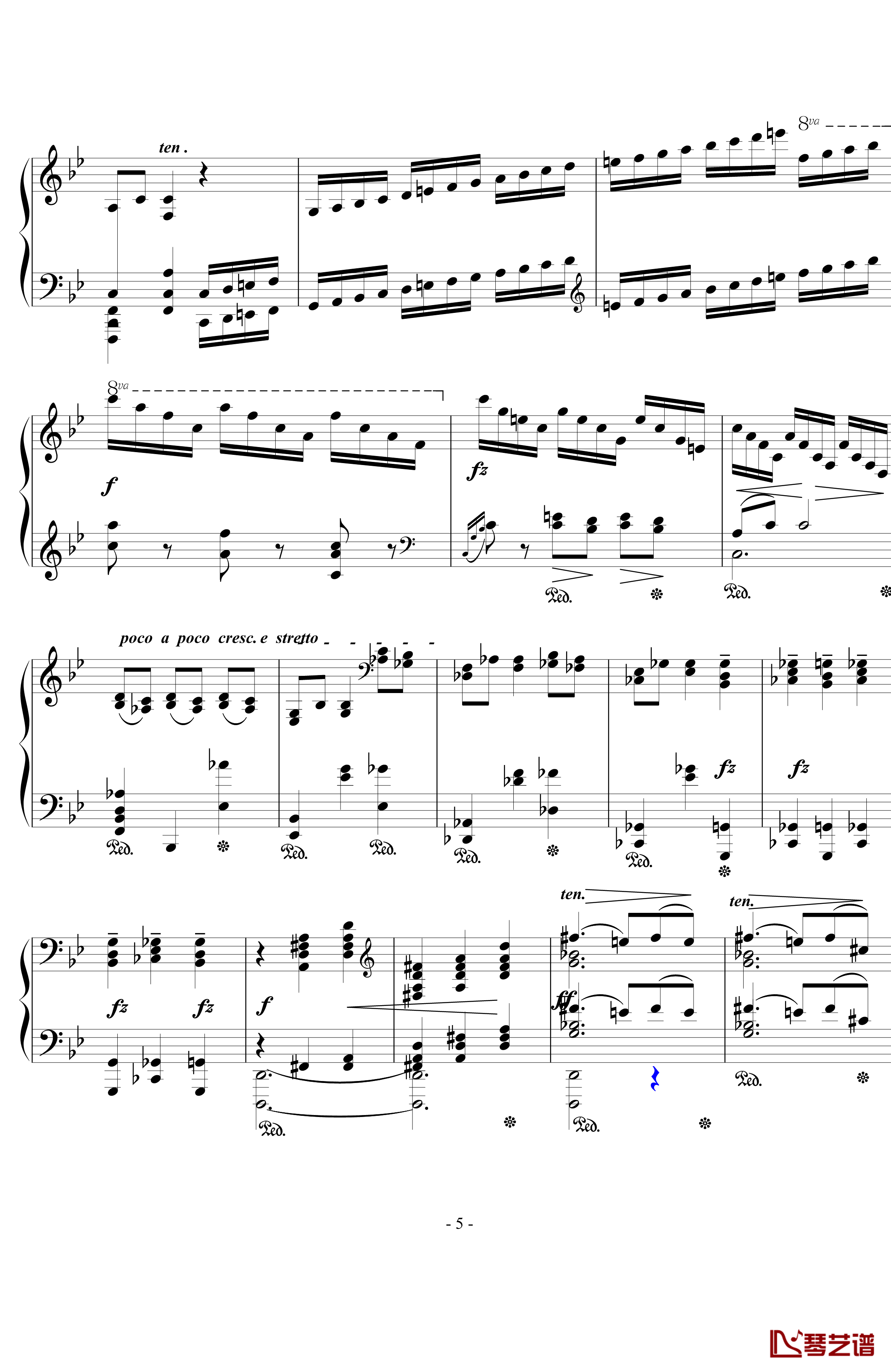 船歌钢琴谱-西贝柳斯Op.24  No.10-西贝柳斯5