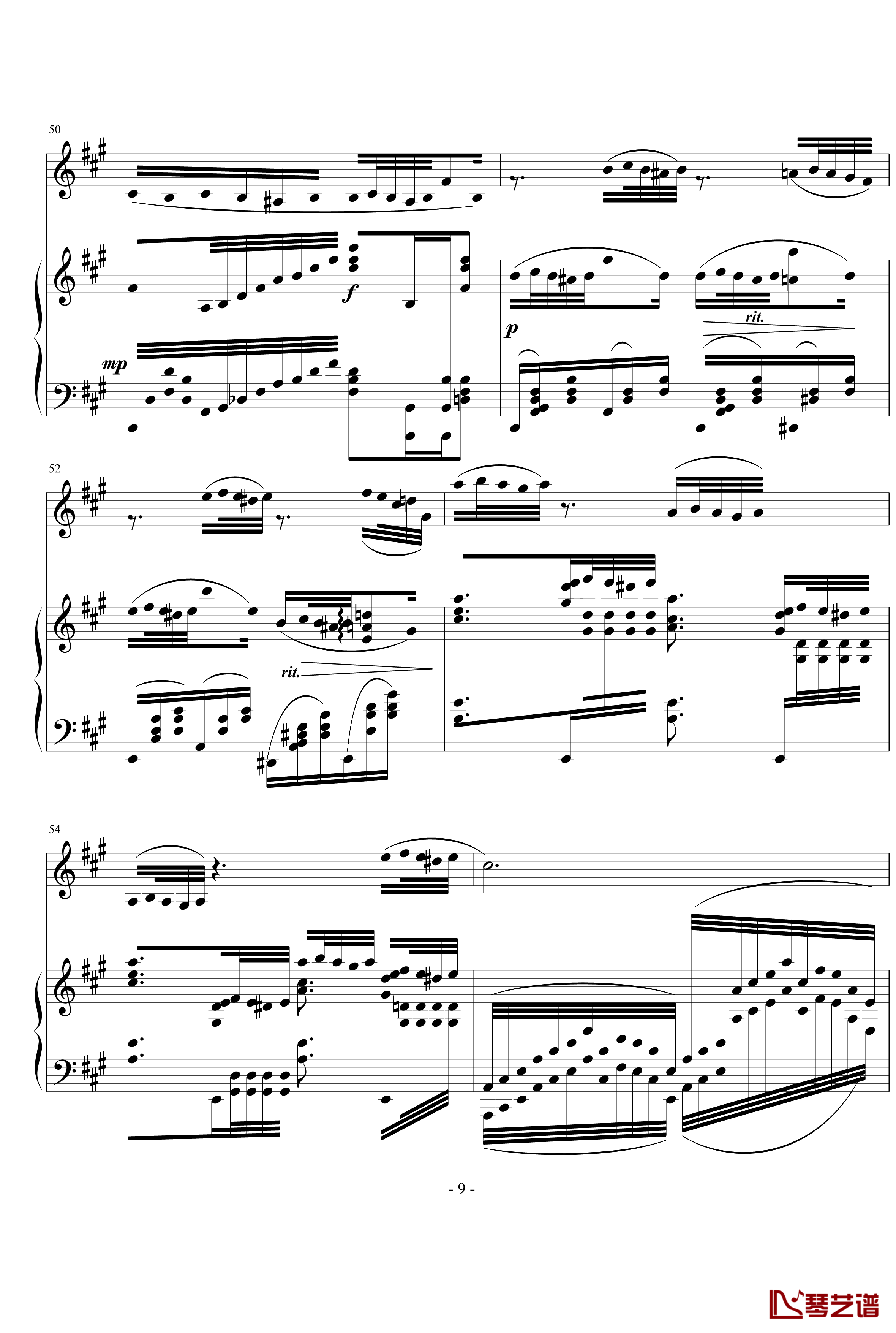 钢琴单簧管小奏鸣曲钢琴谱-nyride9