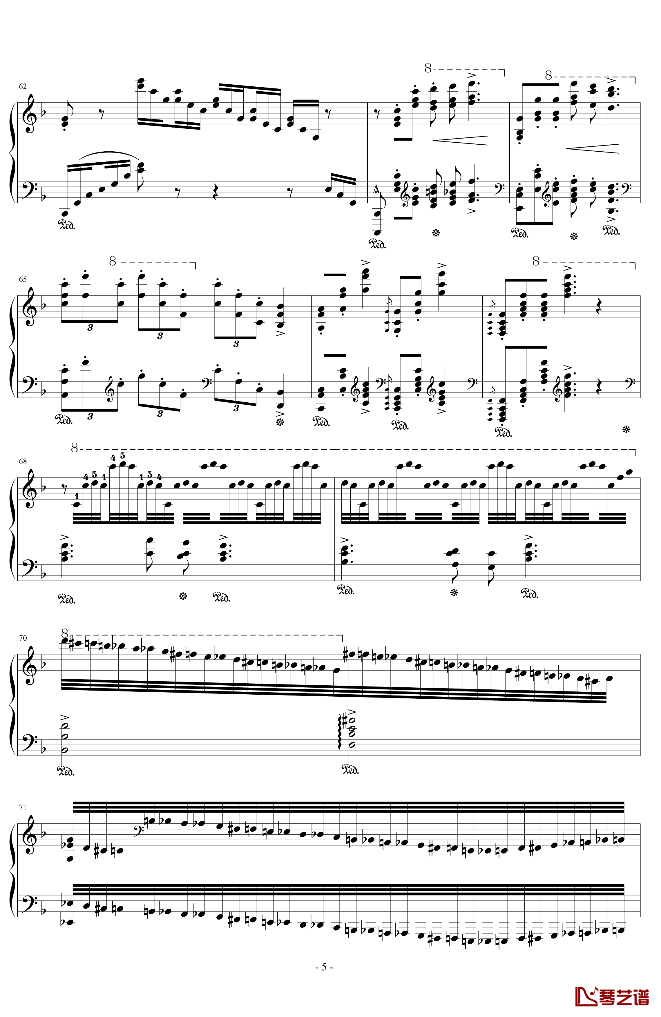 匈牙利狂想曲14号钢琴谱-李斯特的又一首宏大的作品-李斯特5
