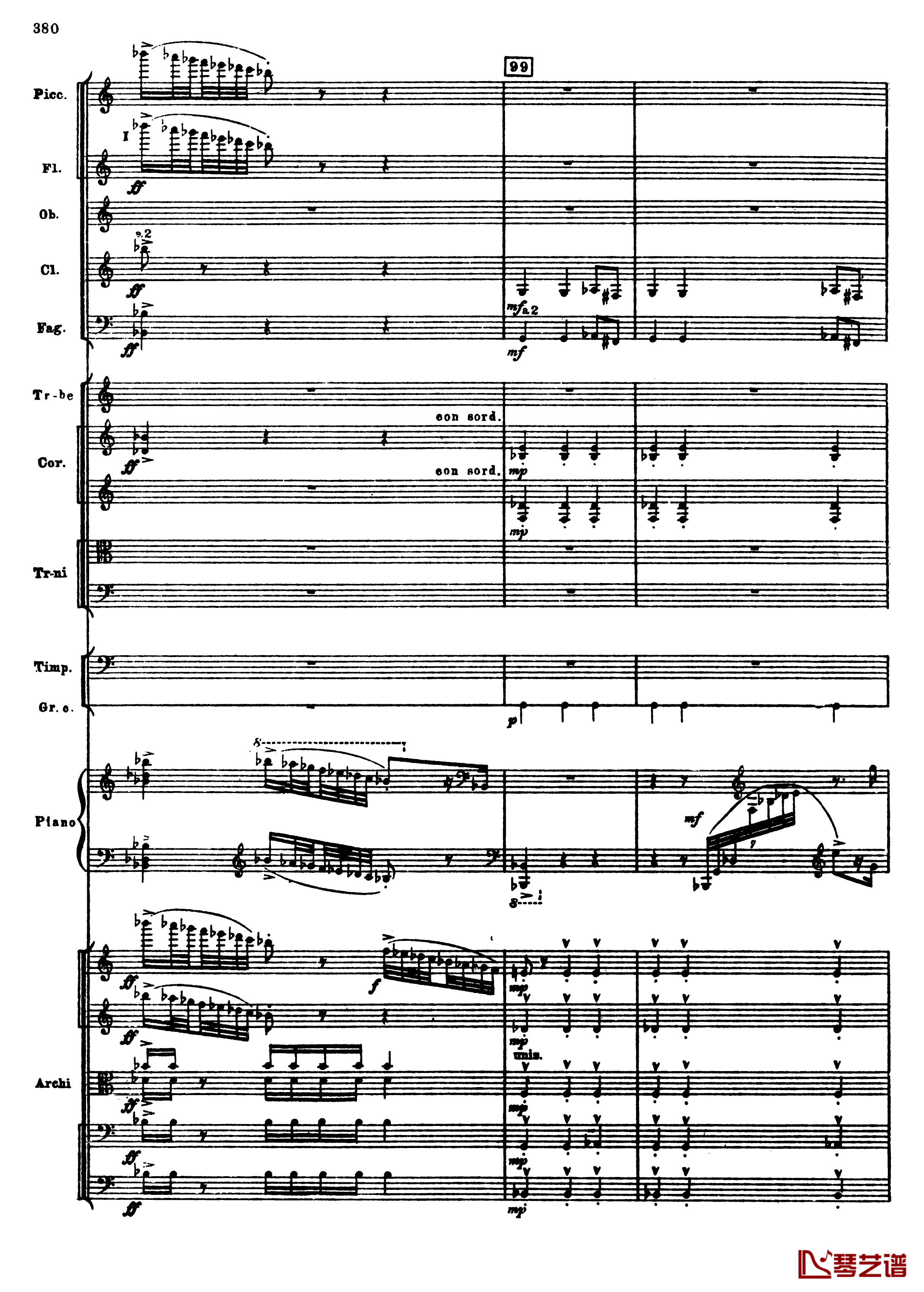 普罗科菲耶夫第三钢琴协奏曲钢琴谱-总谱-普罗科非耶夫112