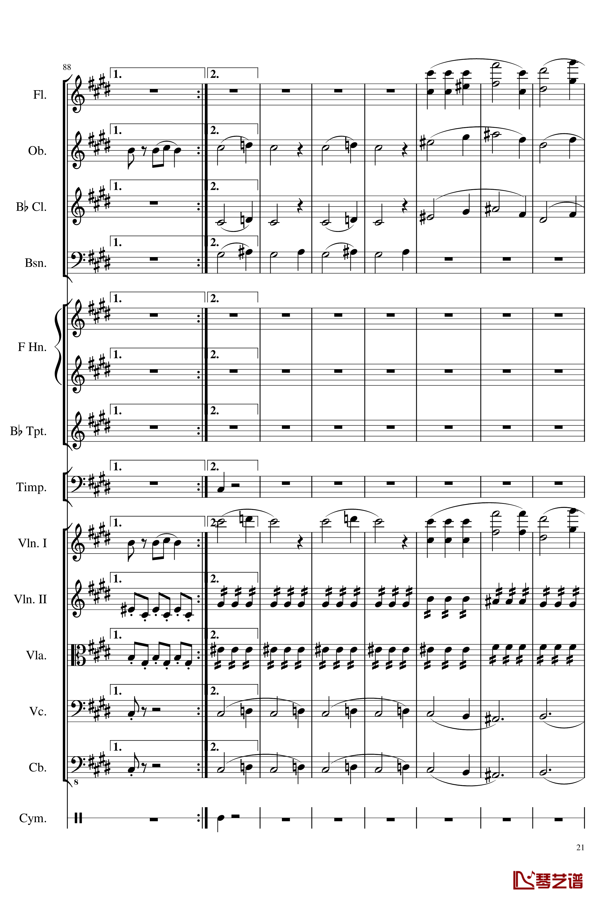 4 Contredanse for Chamber Orchestra, Op.120钢琴谱-No.3-一个球21