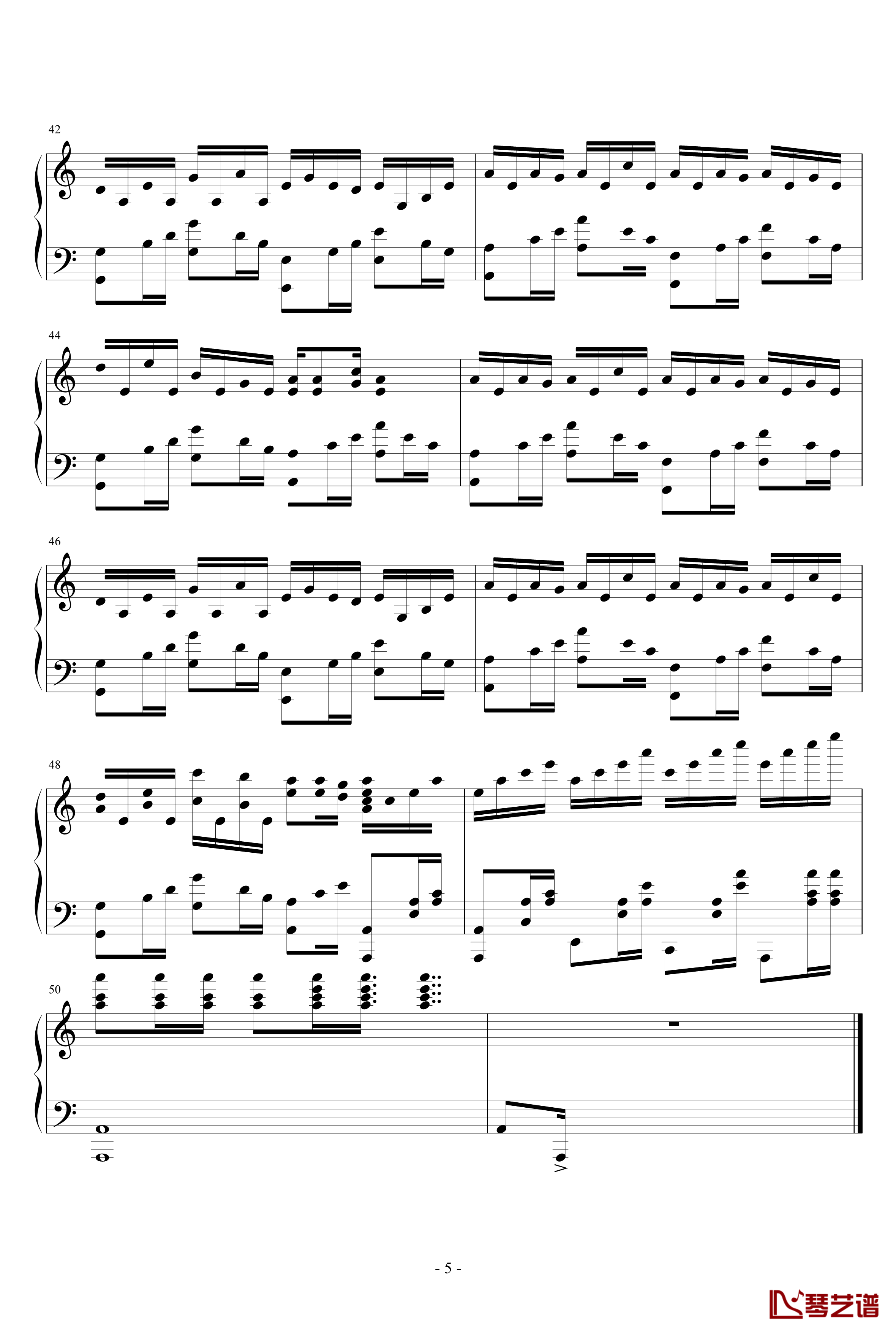 极品钢琴高手练习曲11钢琴谱-追月海-瑜乐星5