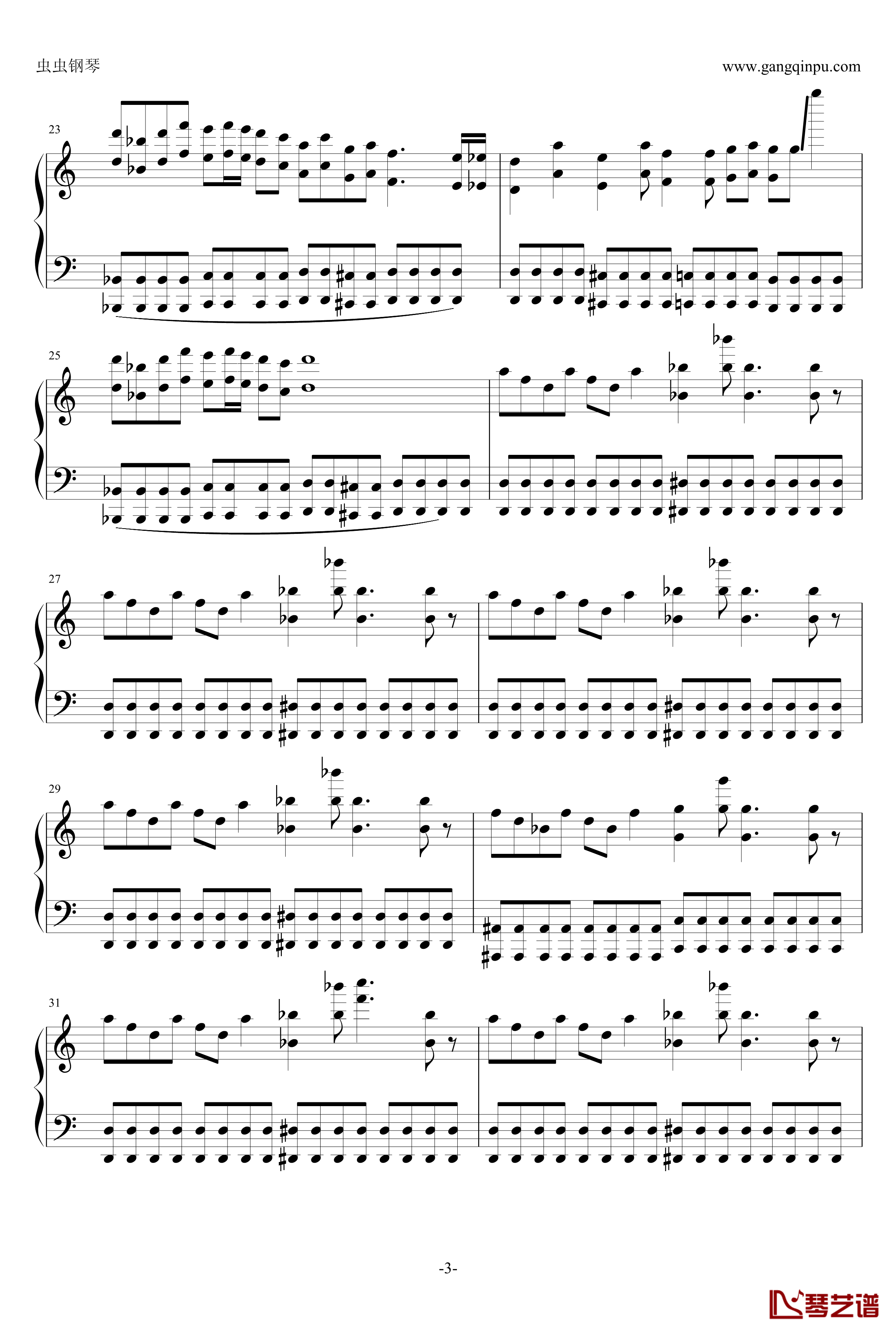 死亡华尔兹钢琴谱-简单版-人类可以弹-最终鬼畜3