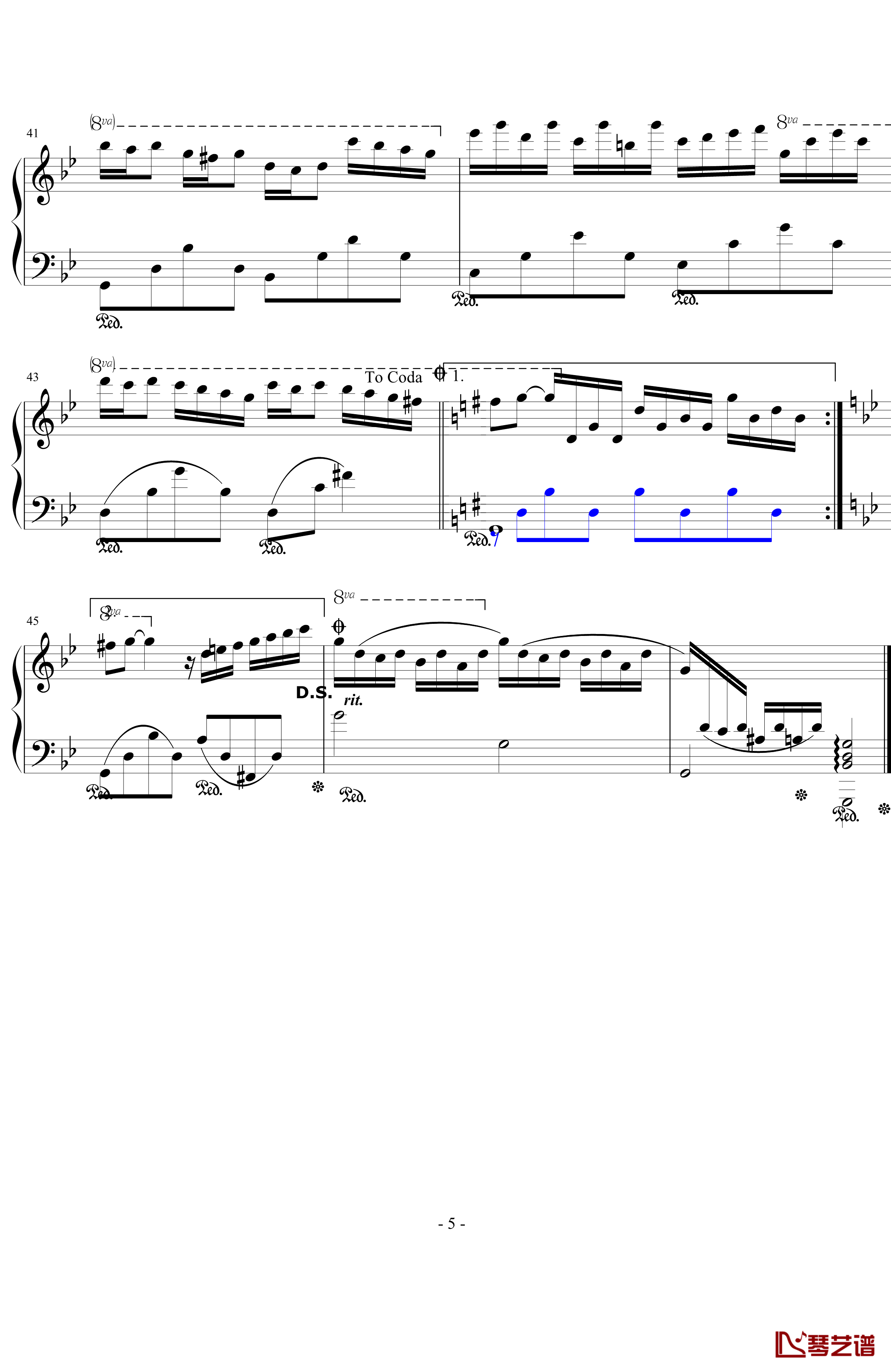 星空的旋律钢琴谱-3K精制版-克莱德曼5