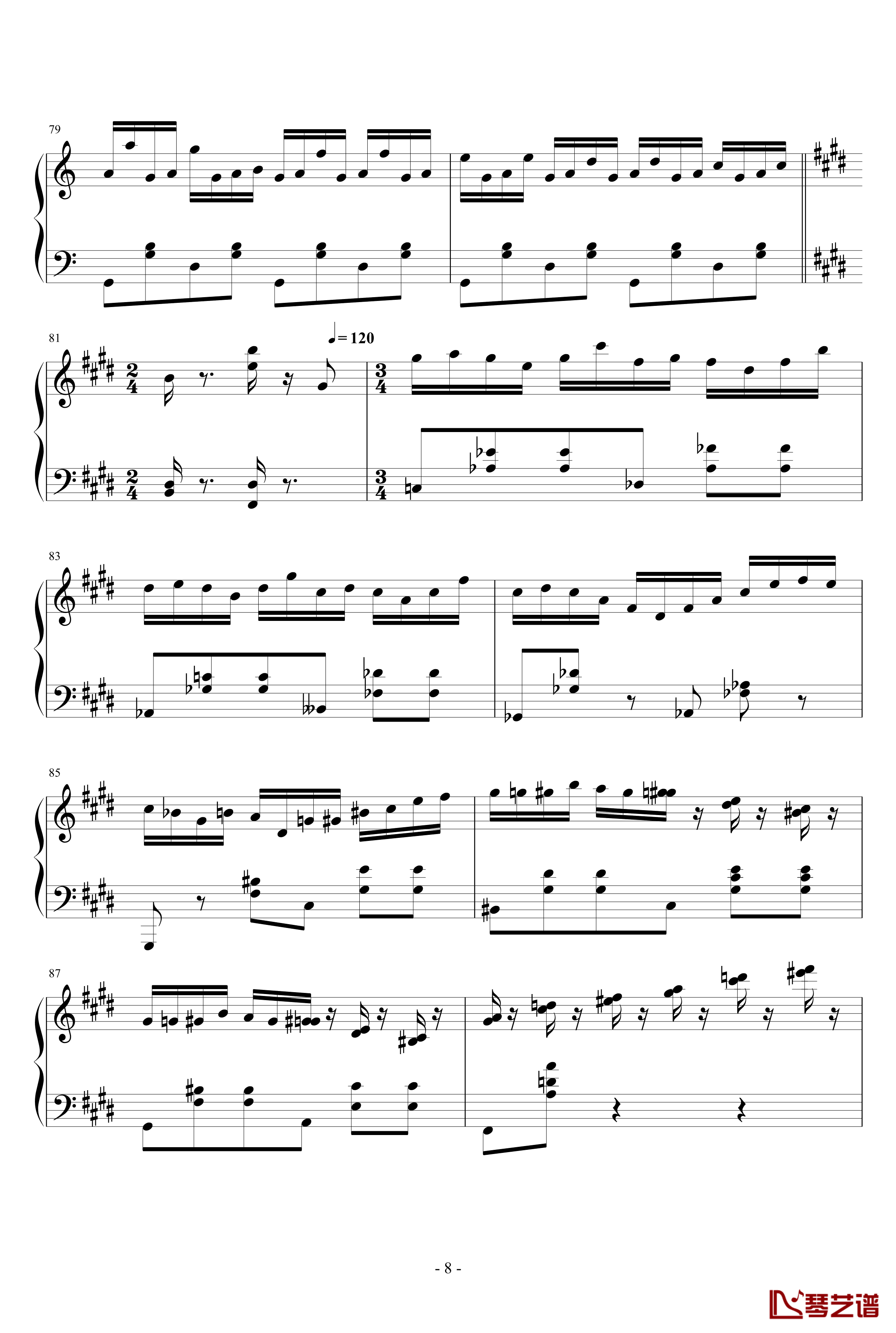 小星星的幻想钢琴谱-默默默mo8