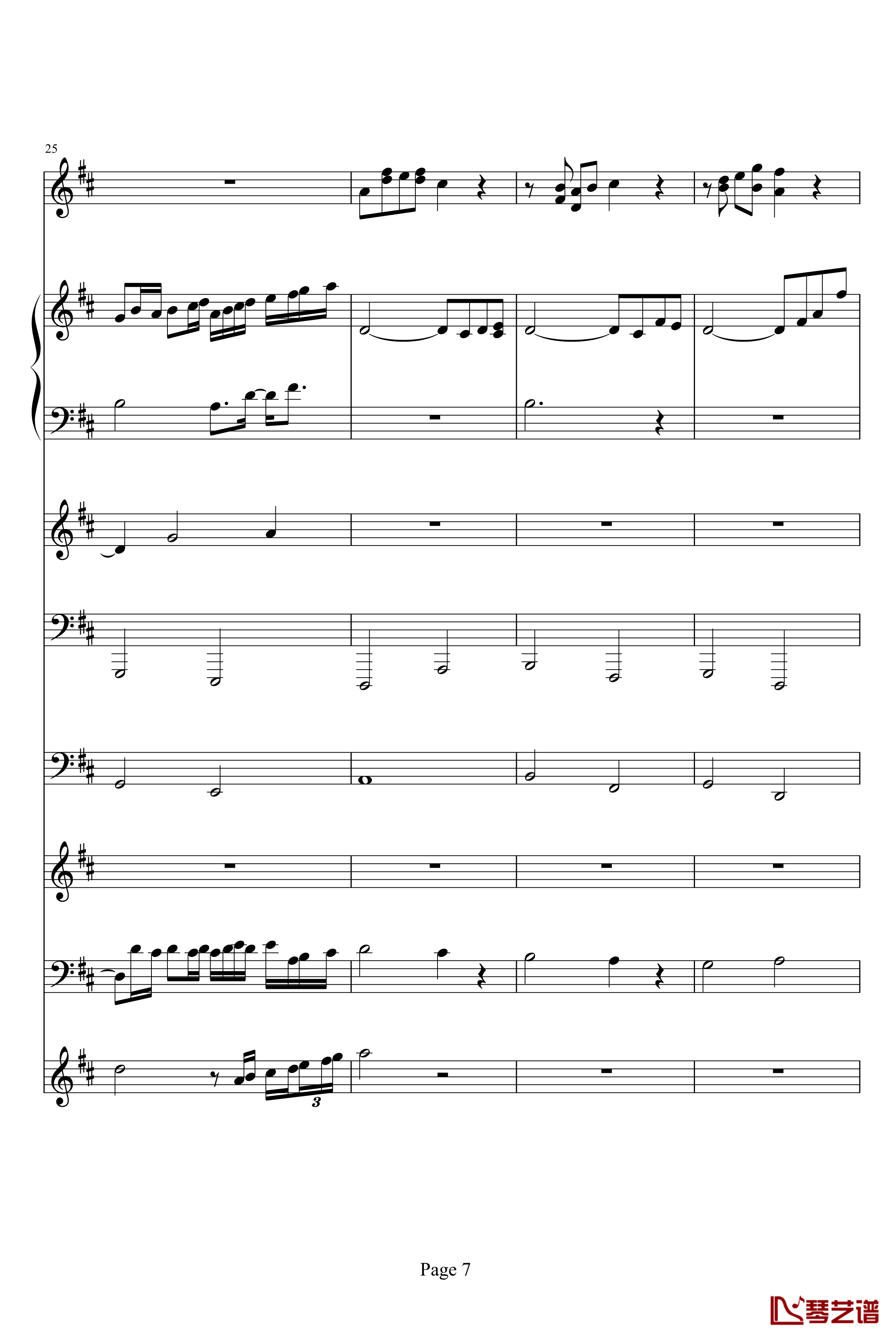 卡农钢琴谱-乐队总谱版-帕赫贝尔-Pachelbel7