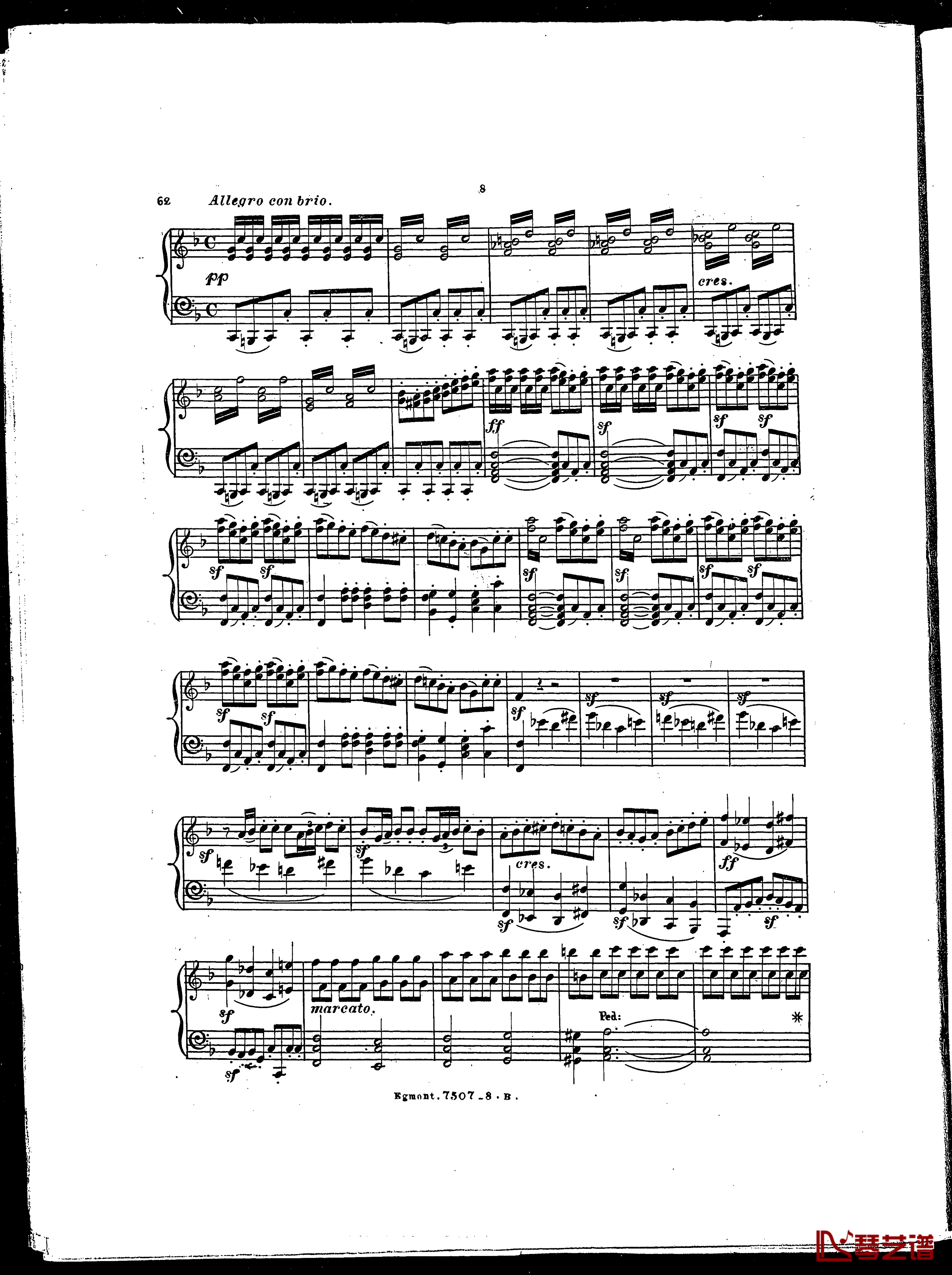 埃格蒙特序曲  Op.84钢琴谱-贝多芬-beethoven7
