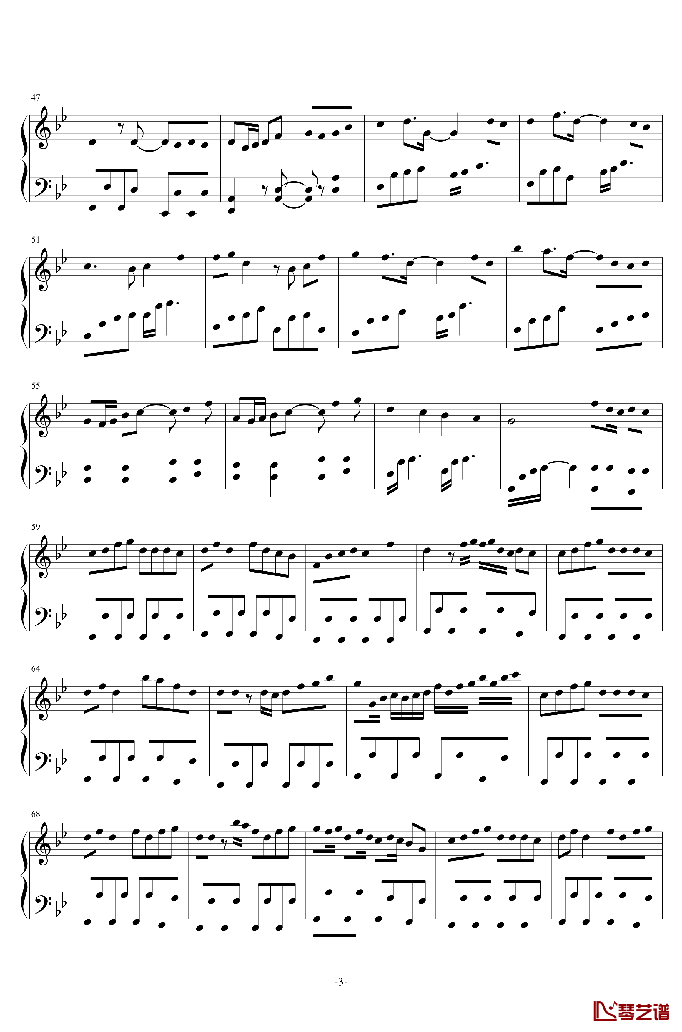 夜桜吹雪钢琴谱-Yosakura Fubuki-A.SAKA3