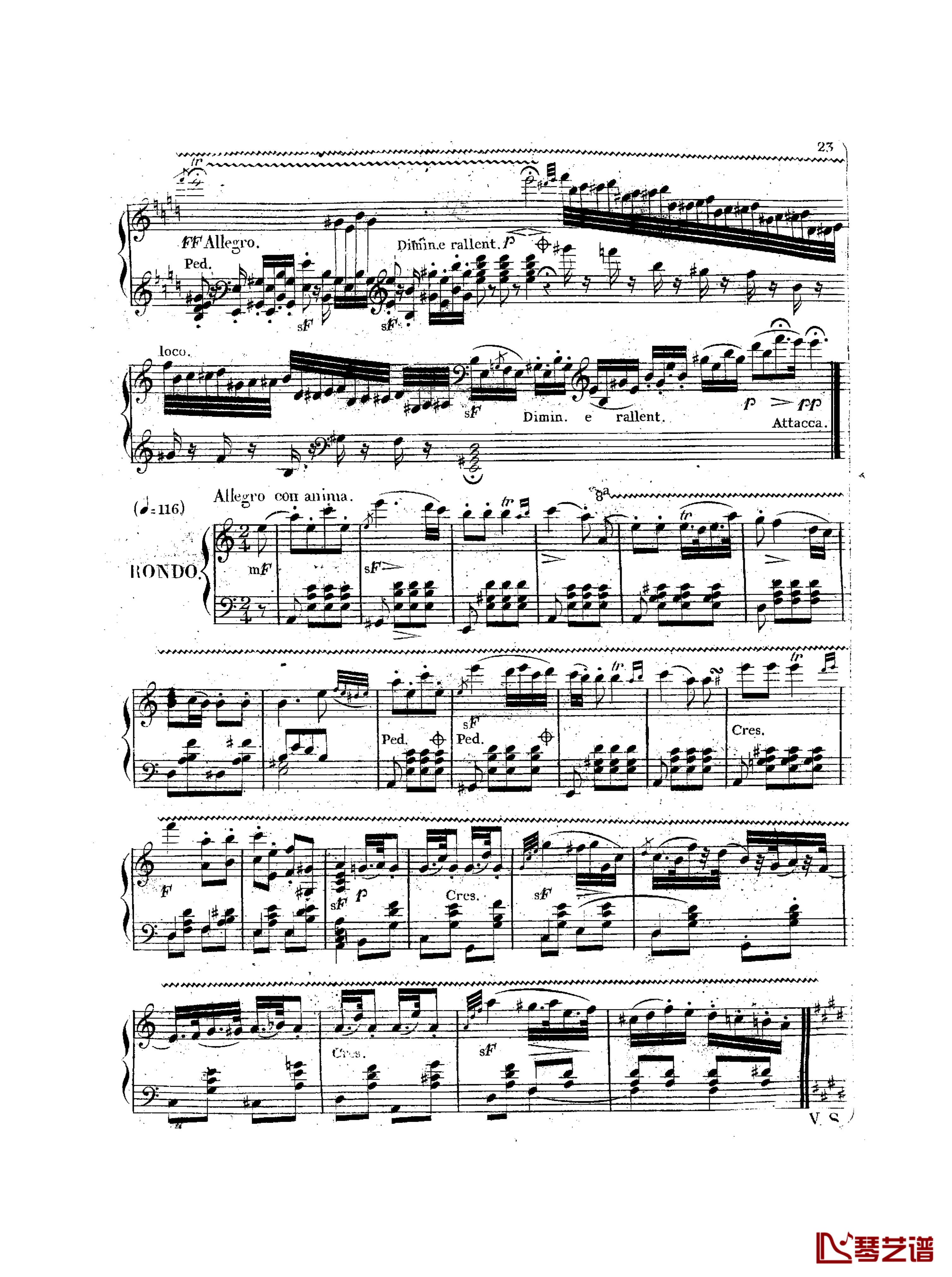 a小调钢琴协奏曲  Op.214钢琴谱-车尔尼-Czerny24