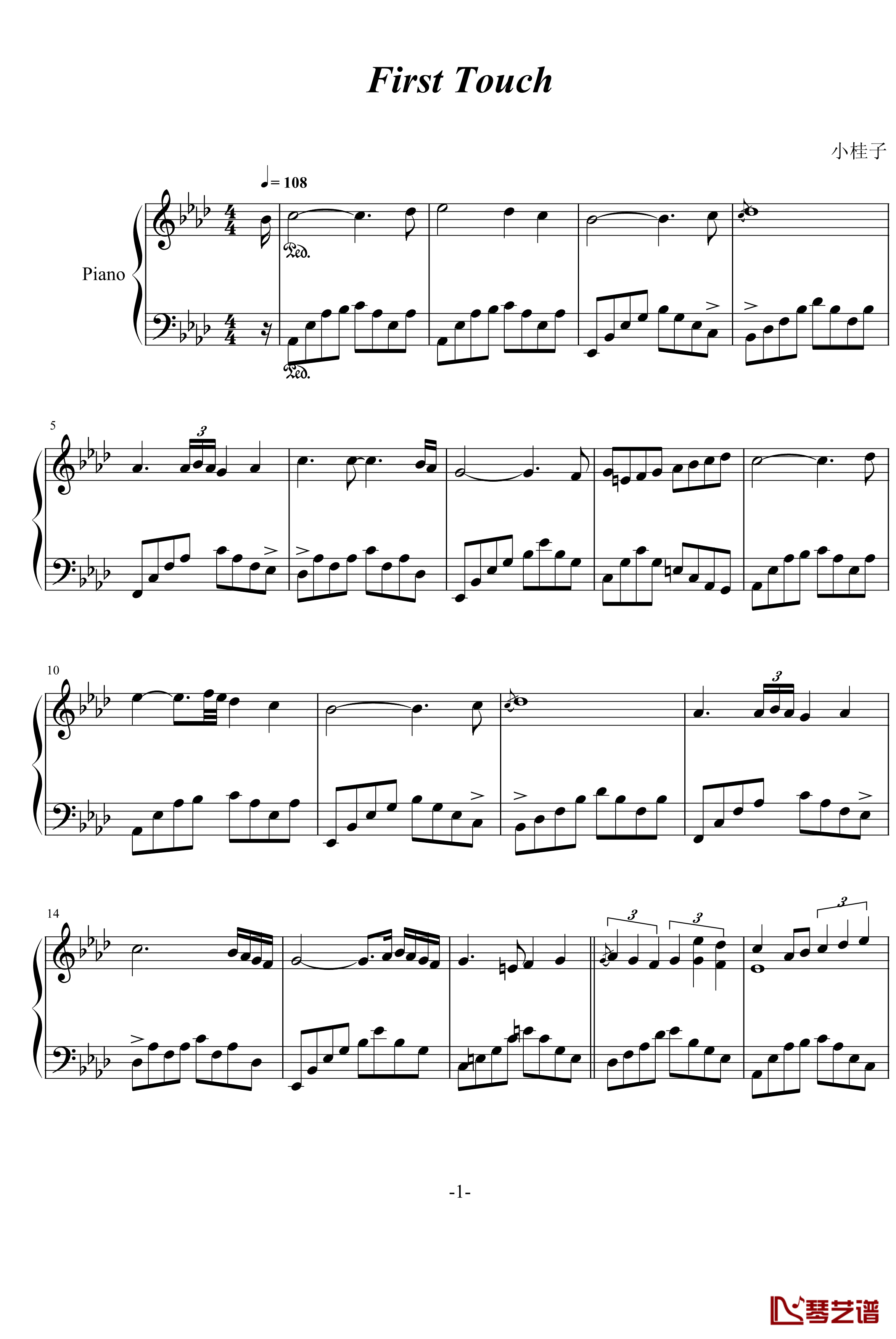 first touch钢琴谱-雅尼1