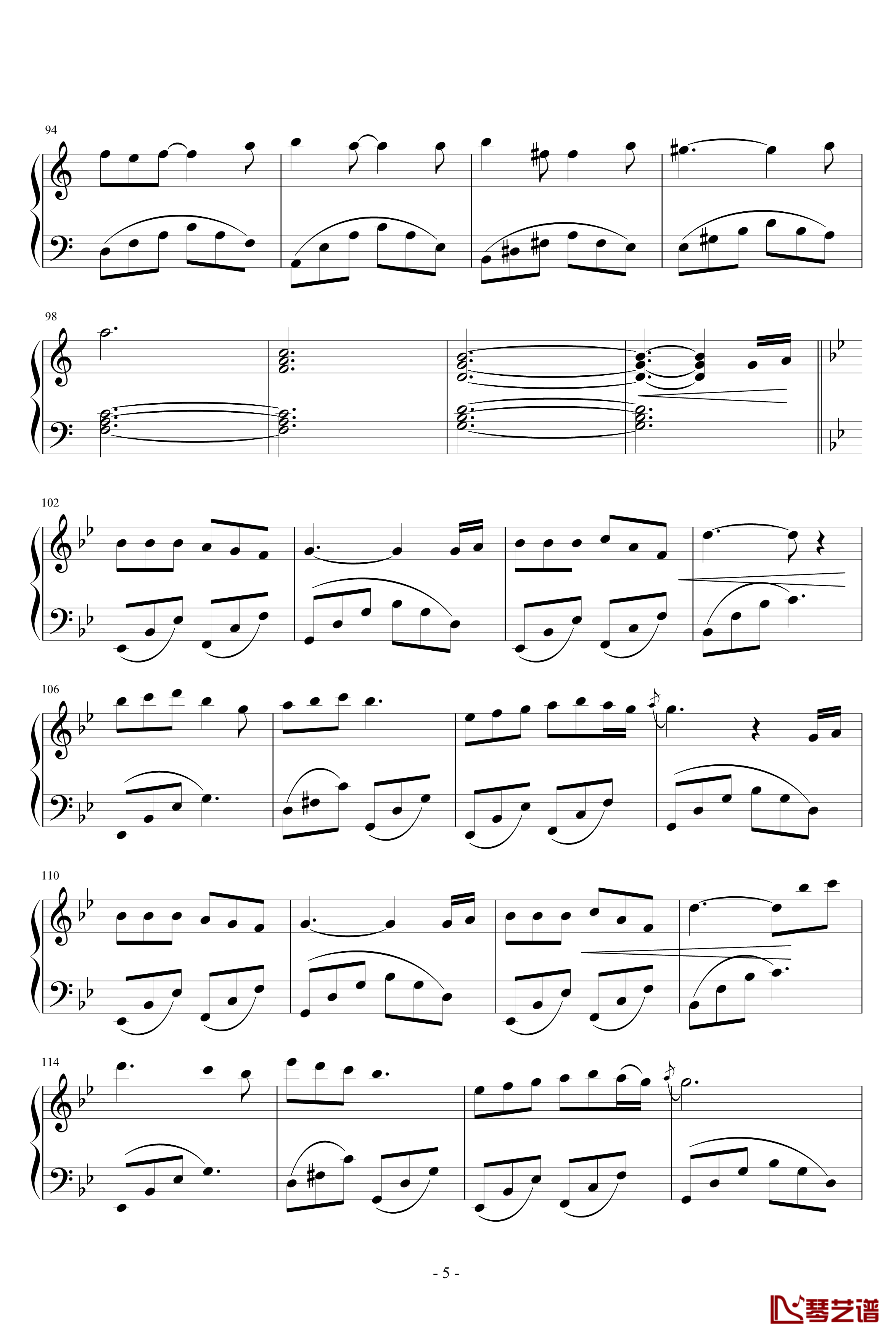 双鱼座钢琴谱-钢琴-游戏5