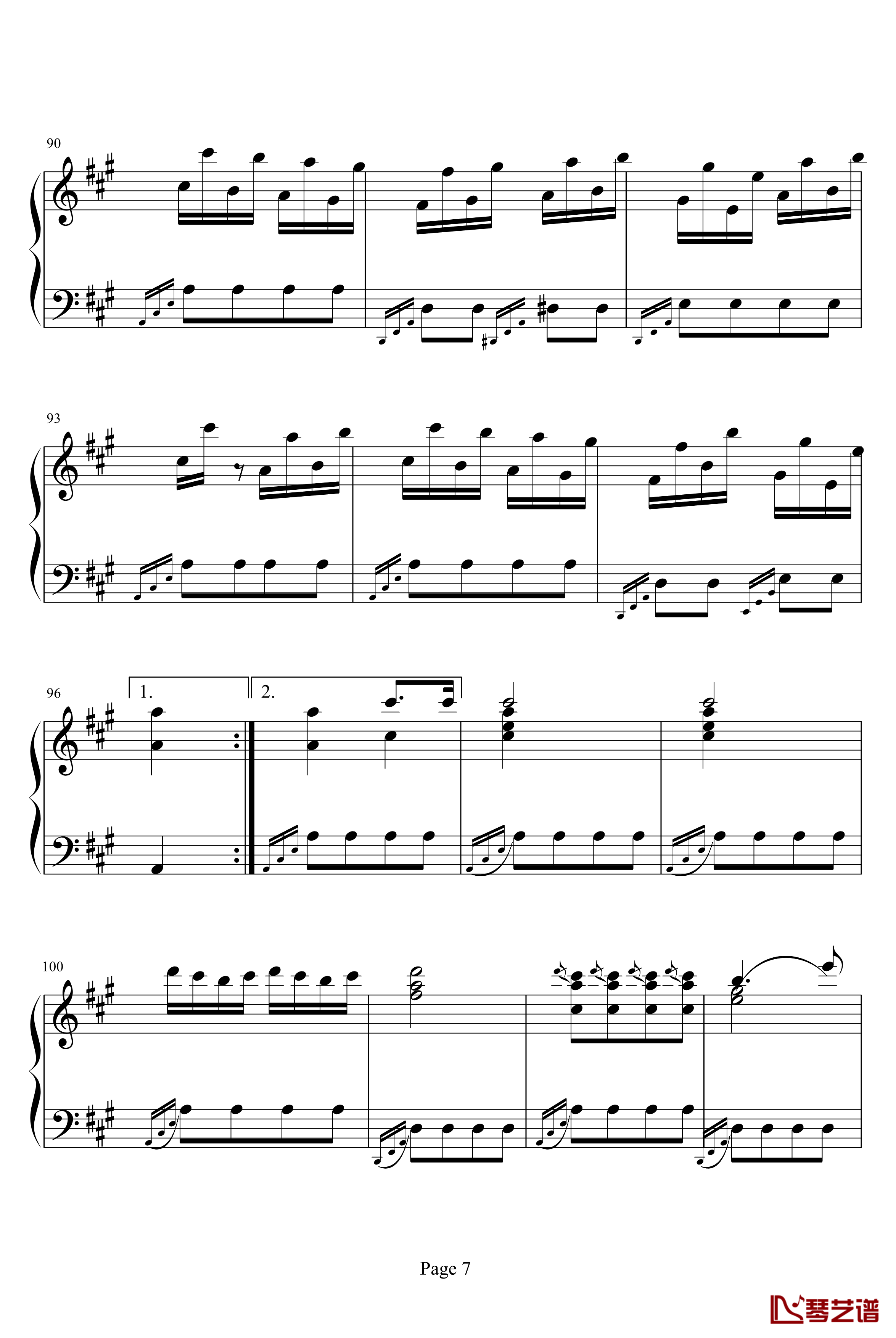 土耳其进行曲钢琴谱-莫扎特7