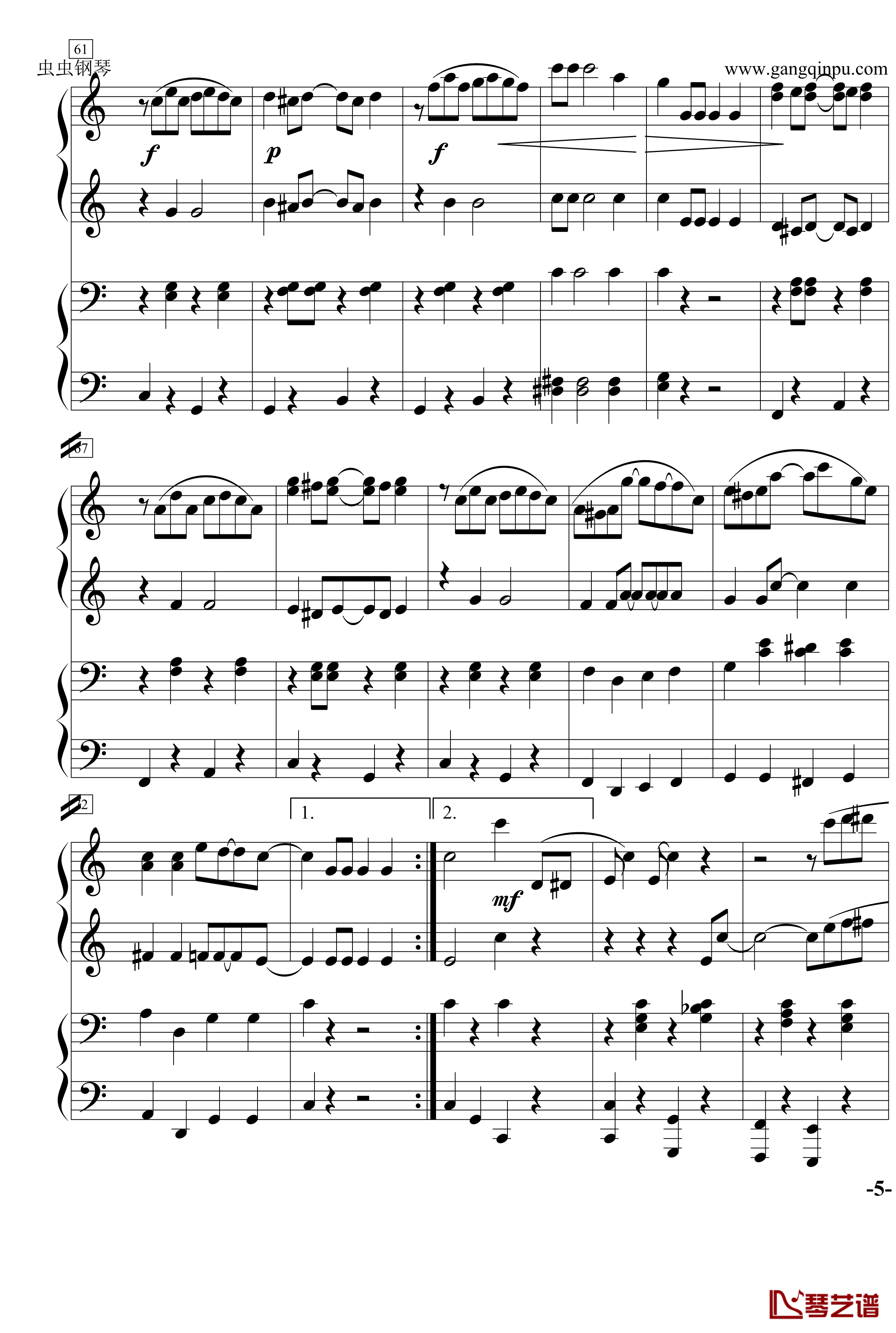 The Entertainer钢琴谱-四手联弹-Scott Joplin5