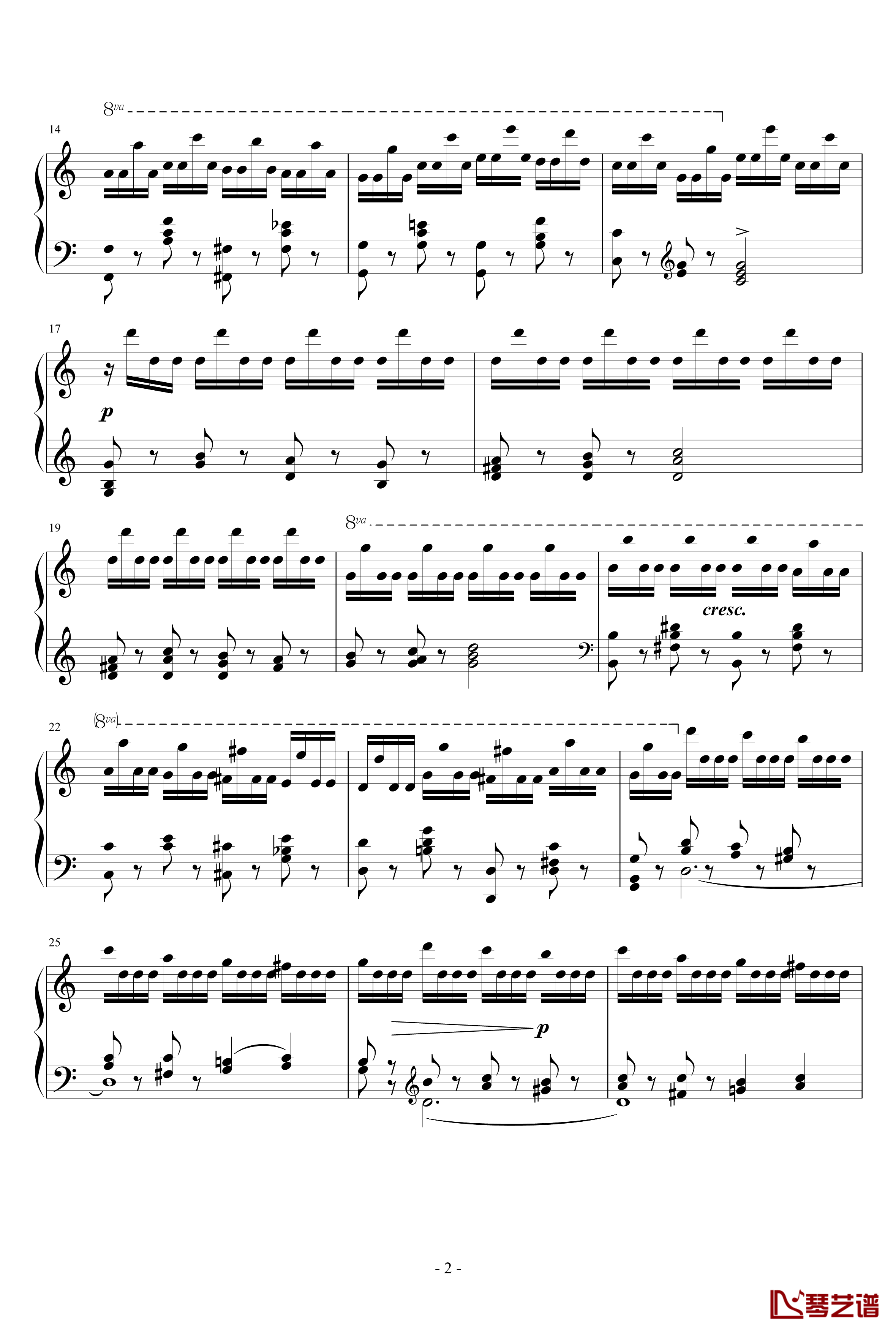 C大调练习曲钢琴谱-车尔尼Op740 No7-车尔尼-Czerny2